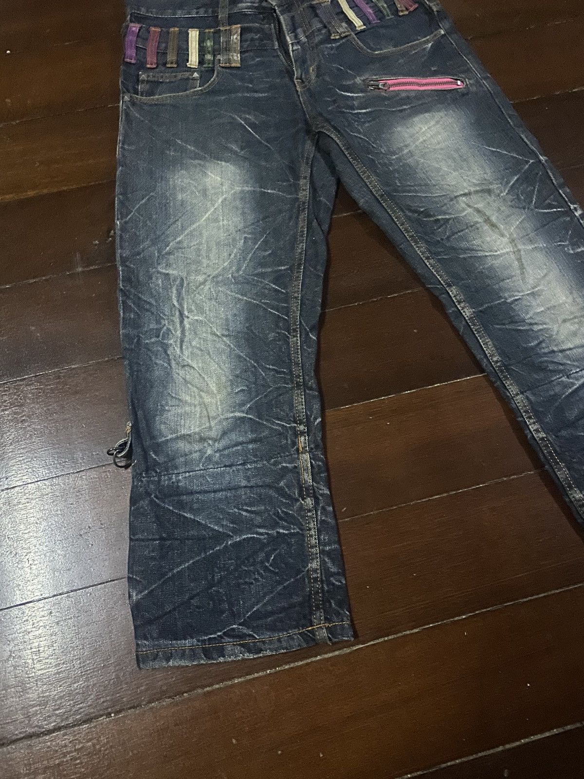 Designer × Japanese Brand Fire 🔥 BARCEDOS EXCHANGE double waist short jeans Size US 31 - 3 Thumbnail