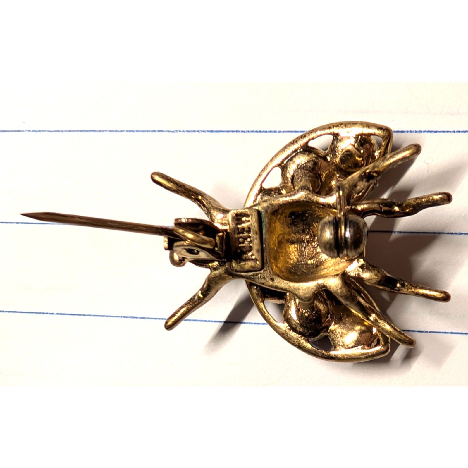 J.Crew J Crew Bug Fly Beetle Insect Pin Gold Tone Black Rhinestones Size ONE SIZE - 4 Thumbnail