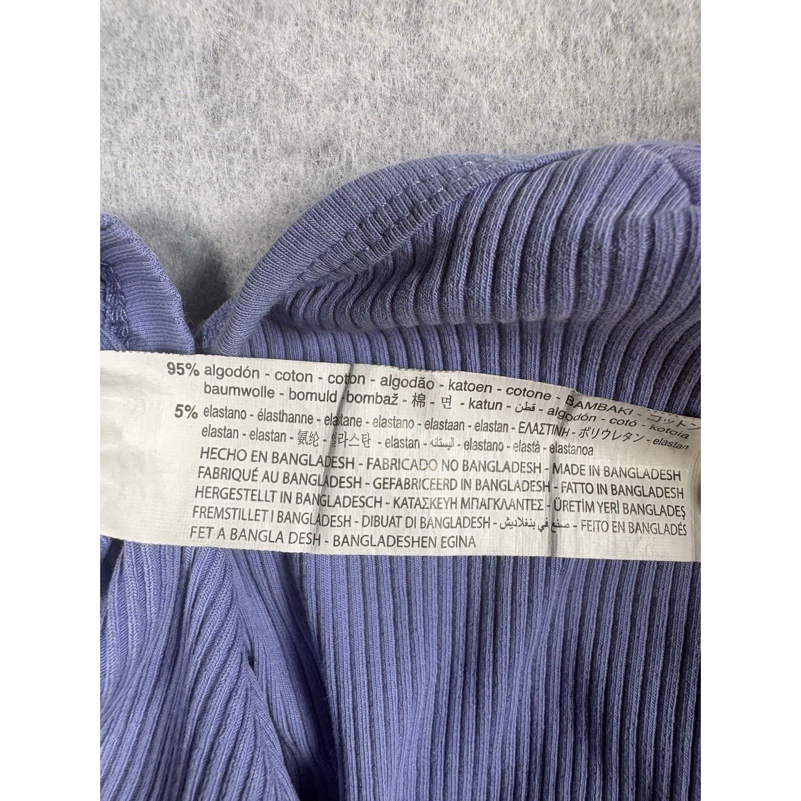 Zara Zara Purple Ribbed Crop Top Fitted Stretchy Tee Size Medium Size M / US 6-8 / IT 42-44 - 4 Thumbnail