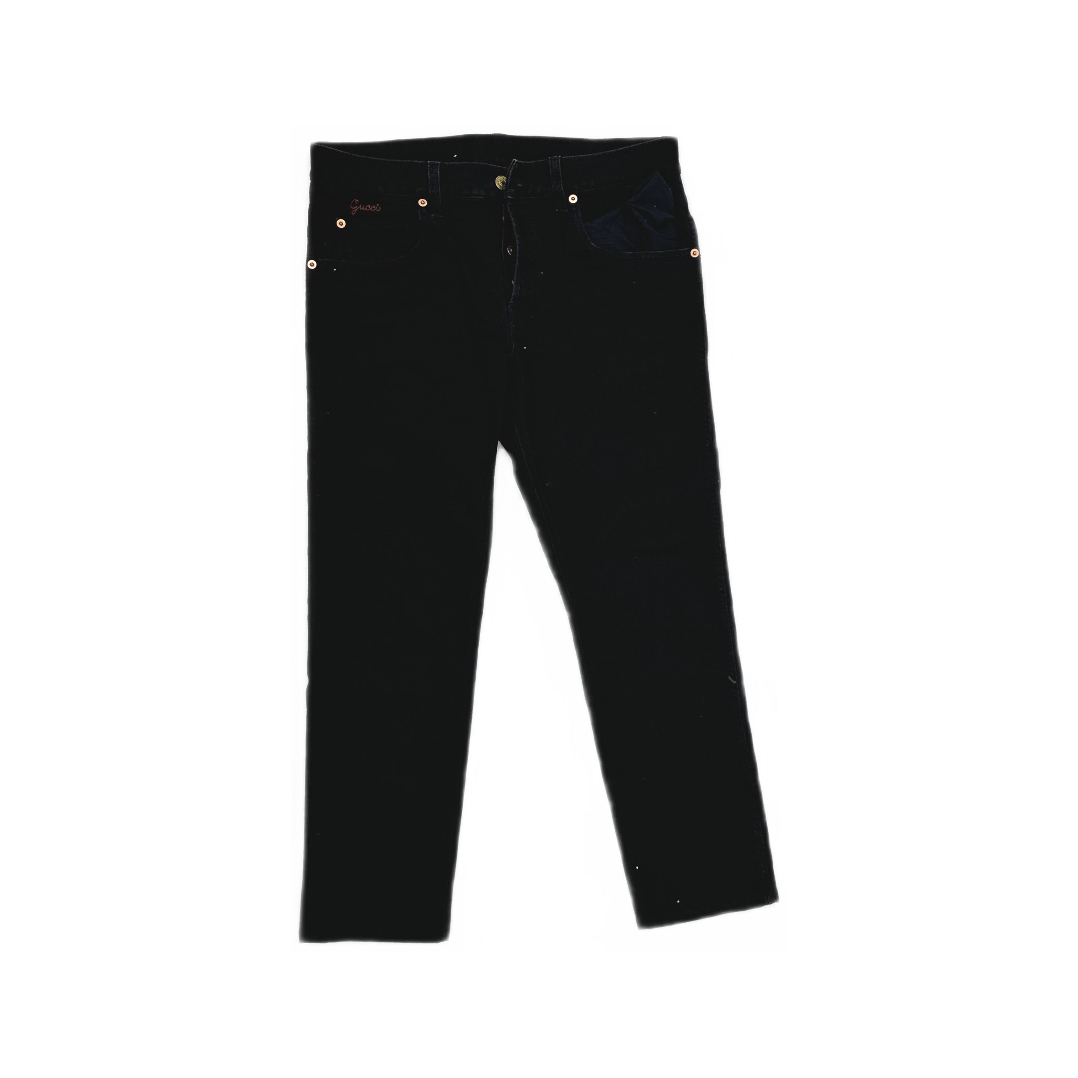 Gucci Gucci SS22 Aria Black Cotton Jeans 32 Size US 32 / EU 48 - 1 Thumbnail