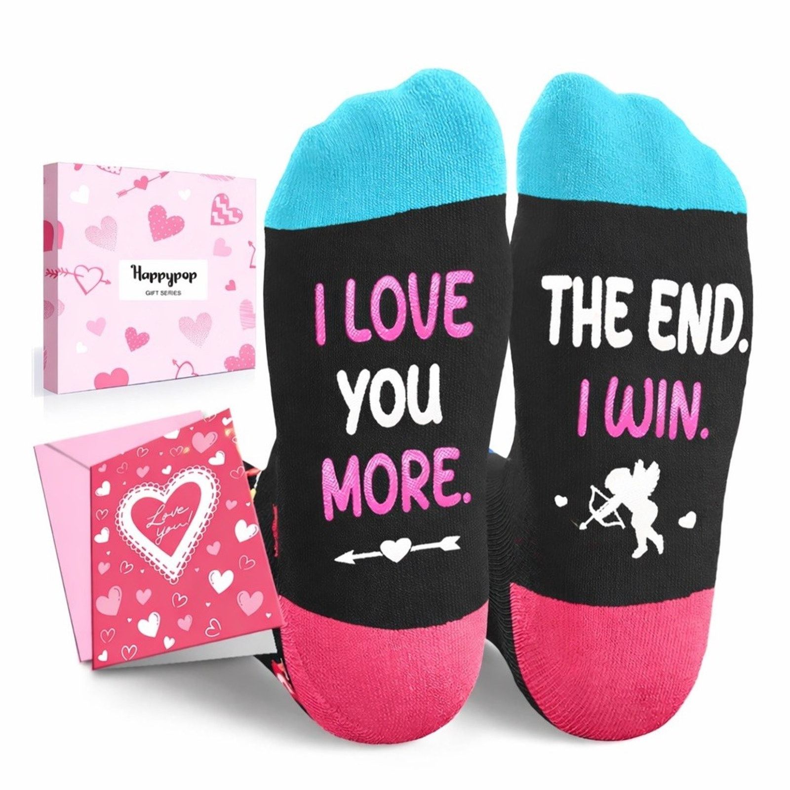 Happy Socks ❤️ HAPPYPOP “I Love You More” Socks Women’s Sizes 7–14 ❤️ Size ONE SIZE - 1 Thumbnail