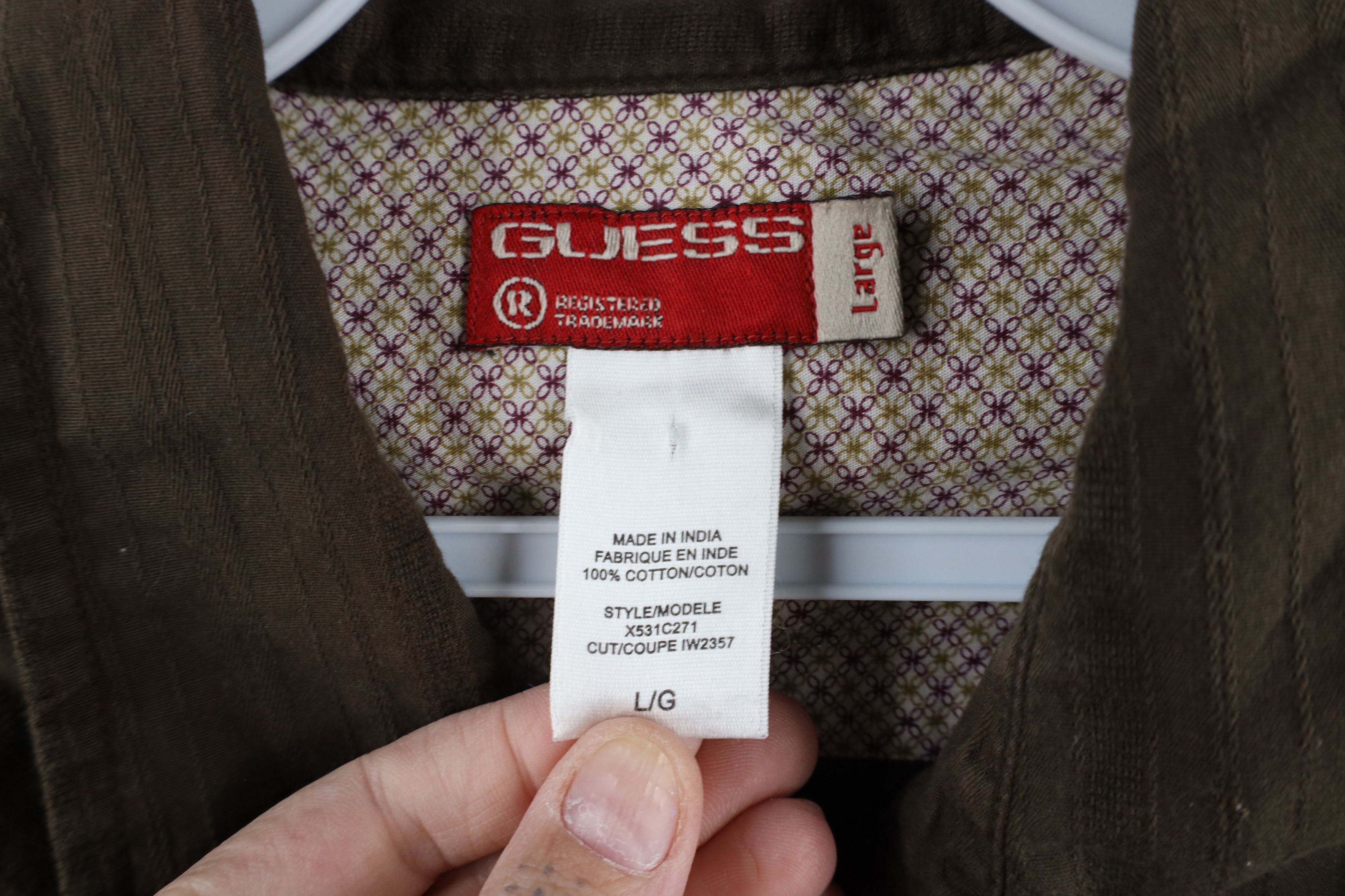 Guess × Vintage Vintage 90s Guess Striped Western Rodeo Snap Button Shirt Size US L / EU 52-54 / 3 - 8 Thumbnail
