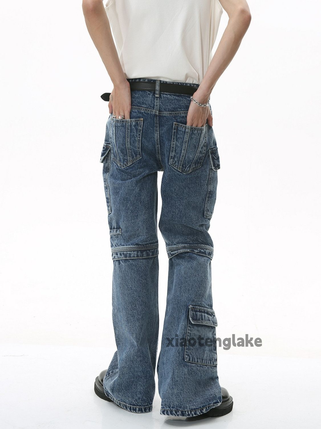 Jean × Vintage washed faded cleanfit yuppie bootcut grunge cargo jeans Size US 32 / EU 48 - 6 Thumbnail