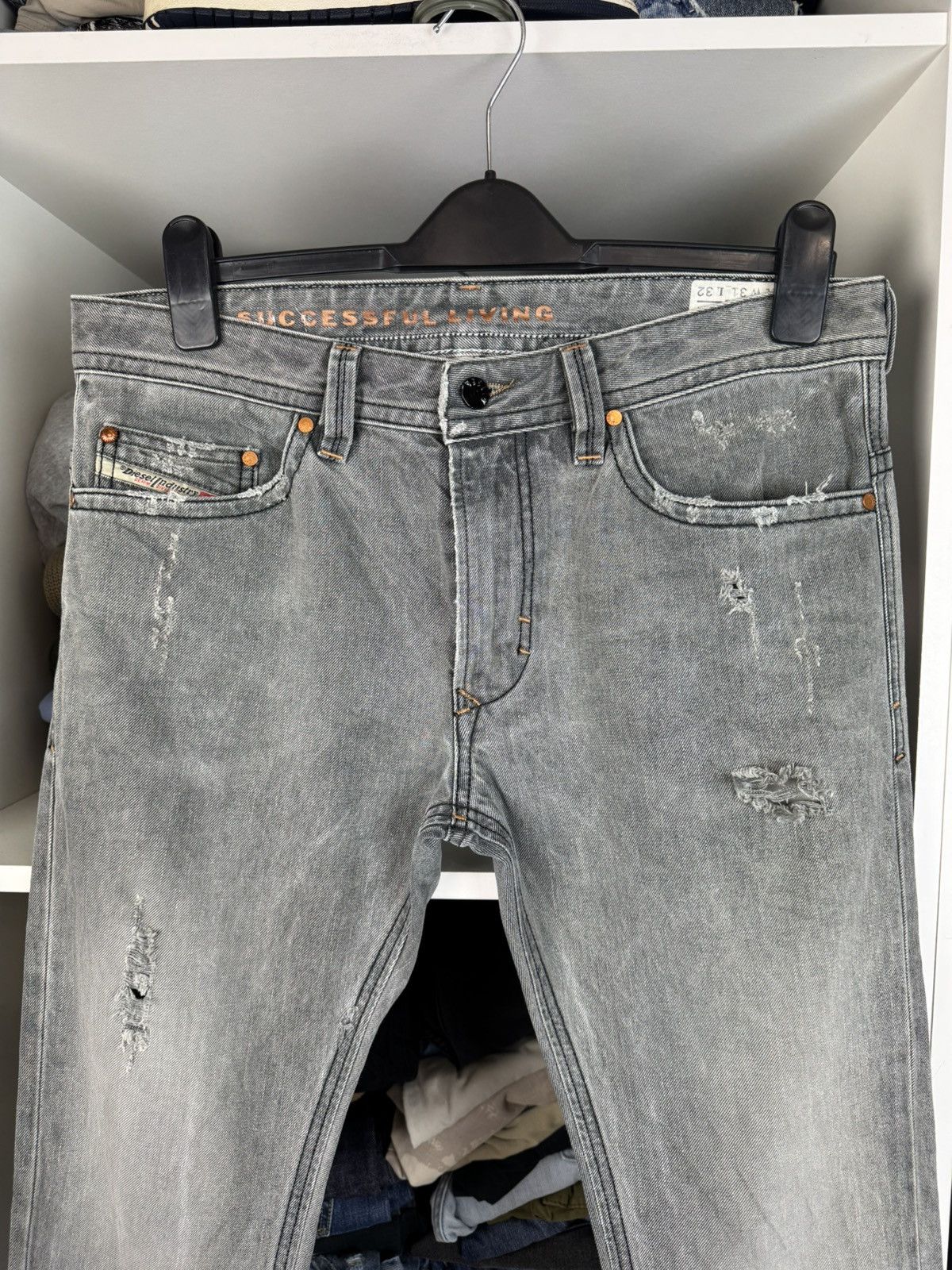 Diesel Diesel Thavar Distressed Denim Jeans Slim-Skinny Size US 31 - 2 Thumbnail