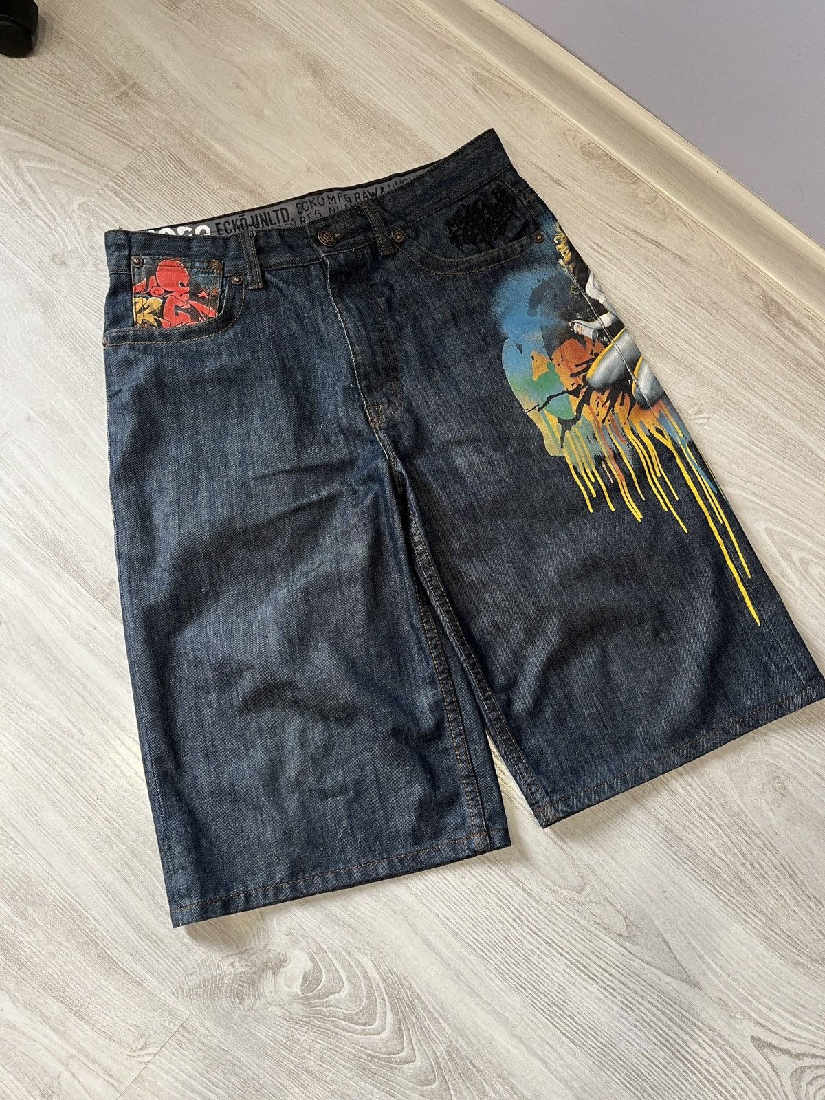 Yocco♡ Vintage Ecko Unltd. shorts baggy 90s y2k pants girl print