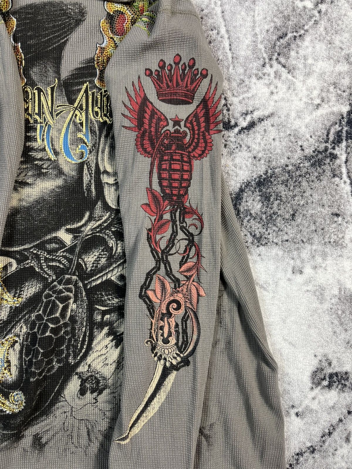 Christian Audigier Christian Audigier Skull Roses Graphic Long Sleeve L Size US L / EU 52-54 / 3 - 12 Thumbnail
