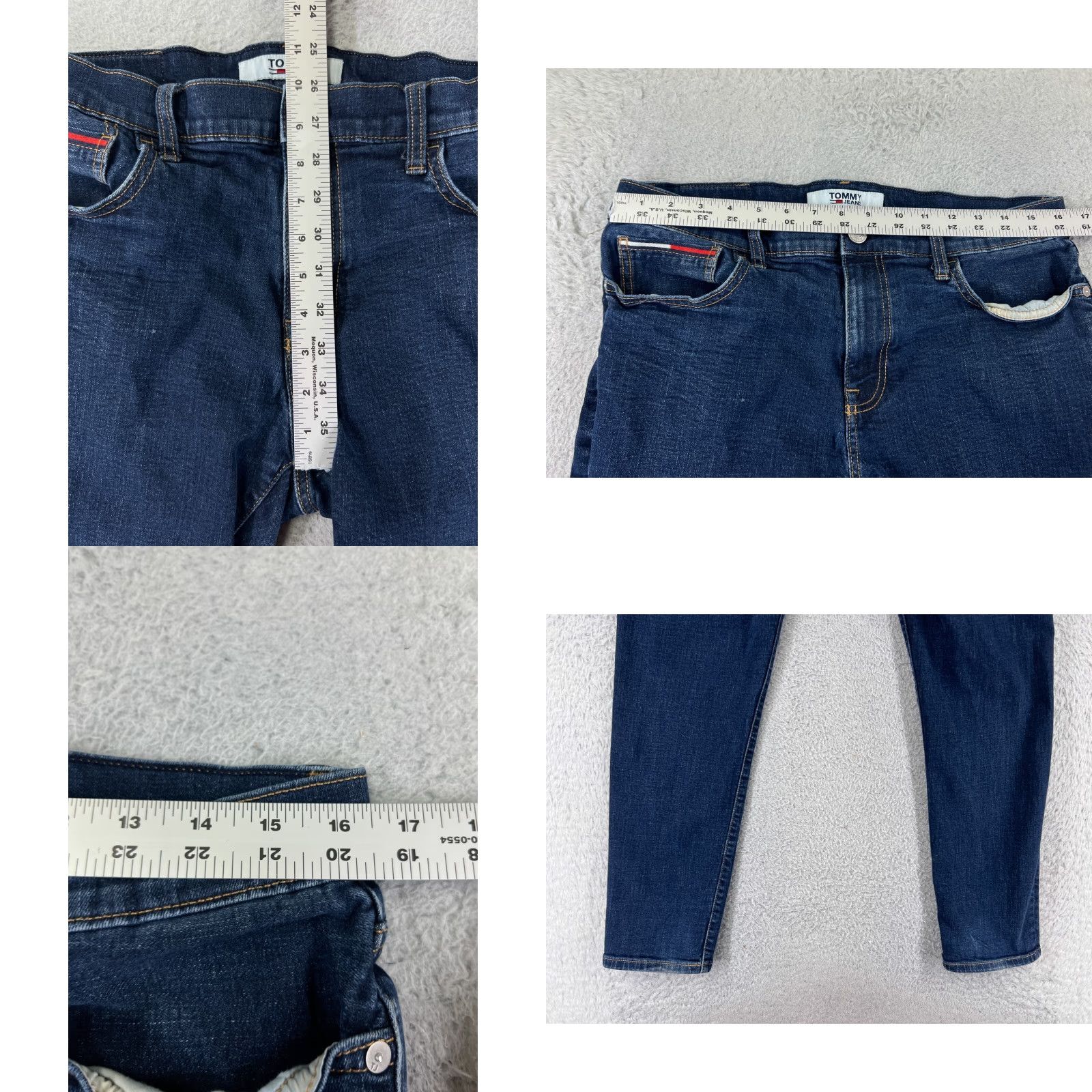 Tommy Hilfiger Tommy Hilfiger Jeans Womens 34 Blue Denim Slim Tapered Dark Wash Mid Rise Size 24" / US 00 / IT 34 - 9 Thumbnail