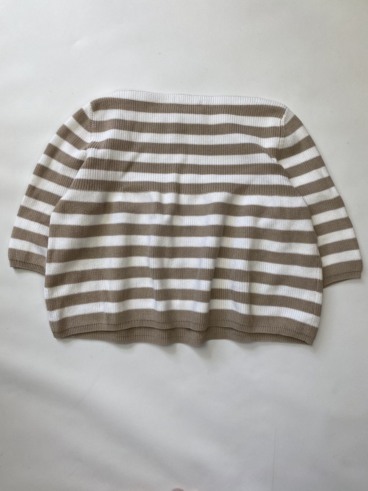 Prada Vintage Rare Women's Prada Mesh Knit Beige Top Sweater Y2k Size M / US 6-8 / IT 42-44 - 6 Thumbnail