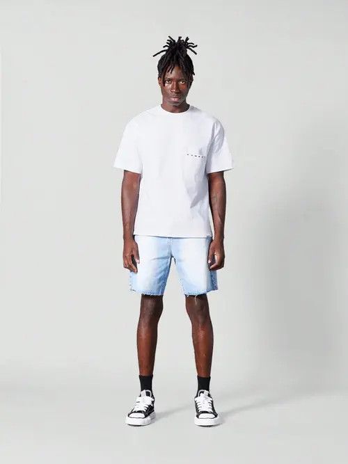 Jean Jeans Denim Shorts Raw Edge Distressed Size US 34 / EU 50 - 3 Thumbnail