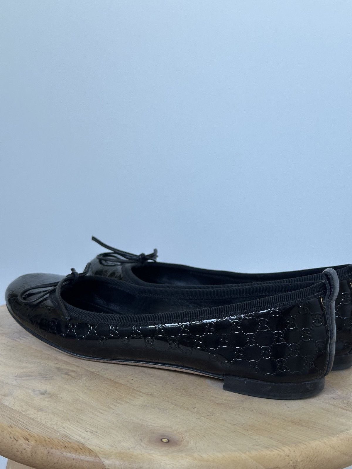 Gucci Gucci Black Microguccissima Patent Leather Ballet Flats Size US 6.5 / IT 36.5 - 4 Thumbnail
