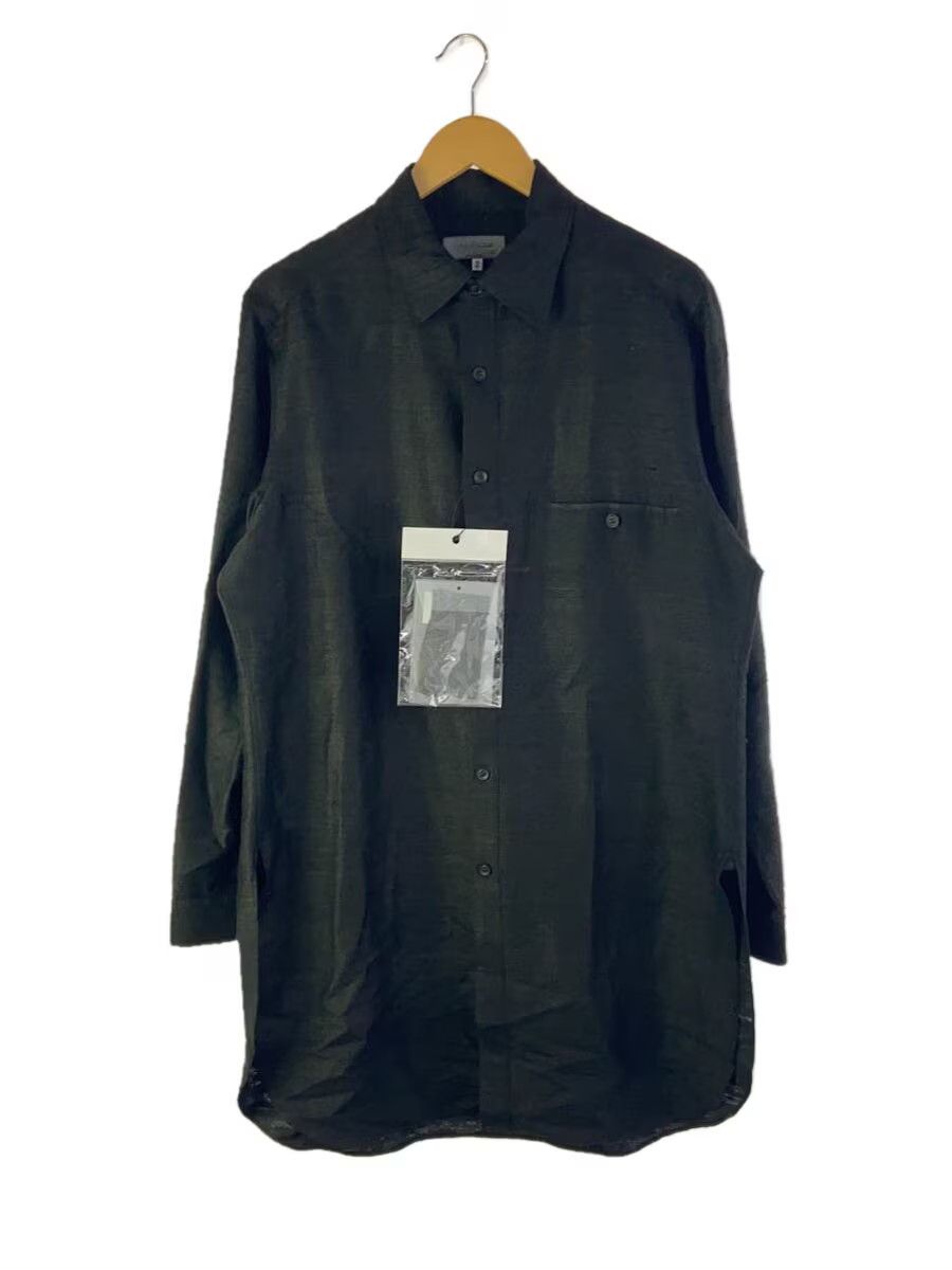 yohji yamamoto POUR HOMME SILK BLK ROUND HEM BLOUSE