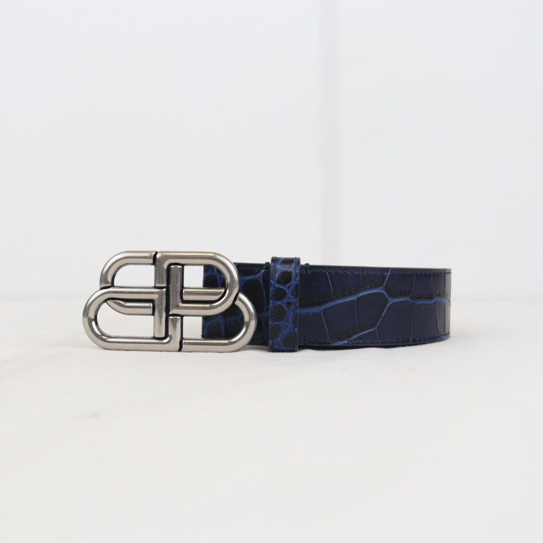Balenciaga o1rshd1 Size: 75cm / Belt in Blue Size 28 - 1 Thumbnail