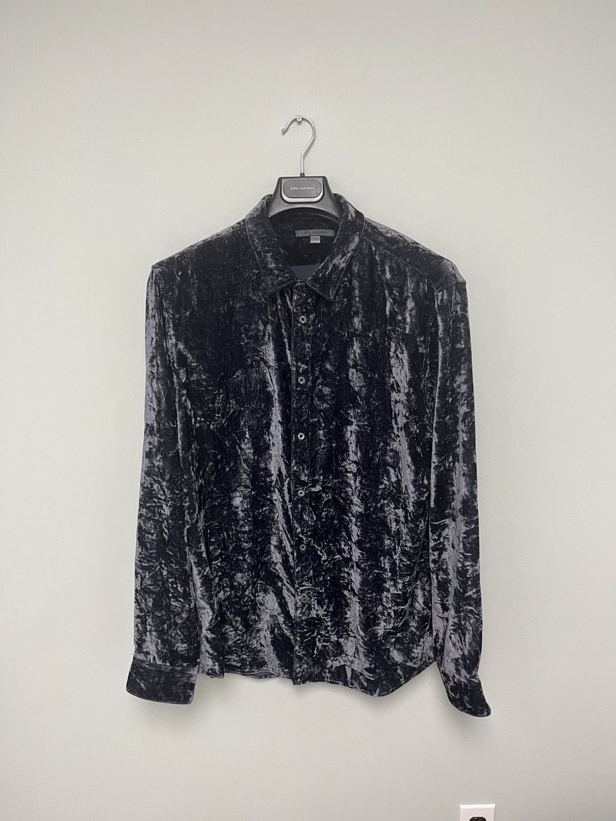 John Varvatos Crinkled Velvet slim Shirt large Size US L / EU 52-54 / 3 - 13 Thumbnail