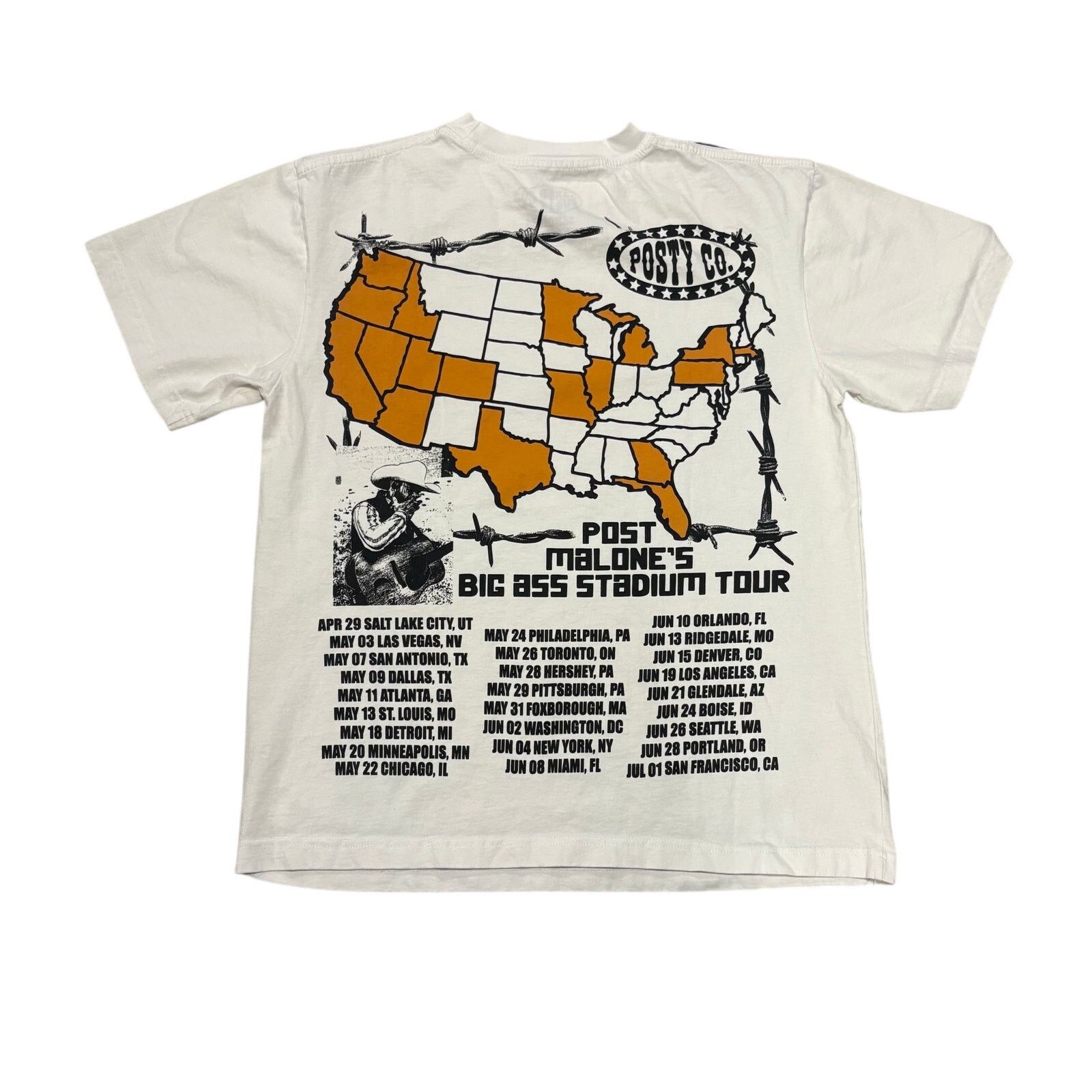 Gildan 2025 Post Malone Tour Shirt Size US M / EU 48-50 / 2 - 2 Thumbnail