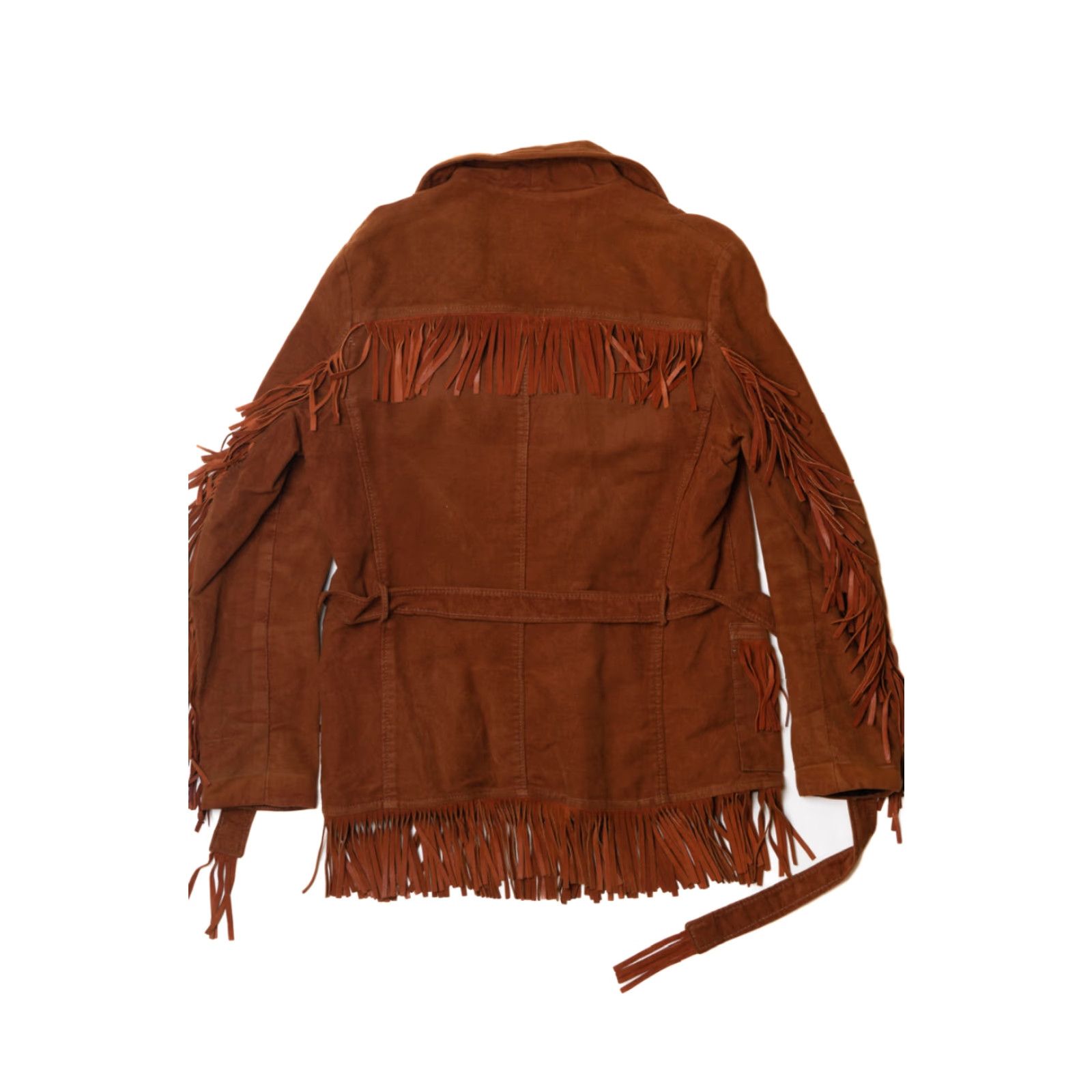 Etro VINTAGE Brown Faux Suede Fringe Jacket Medium Lightweight Western Style Jacket Size US M / EU 48-50 / 2 - 2 Thumbnail