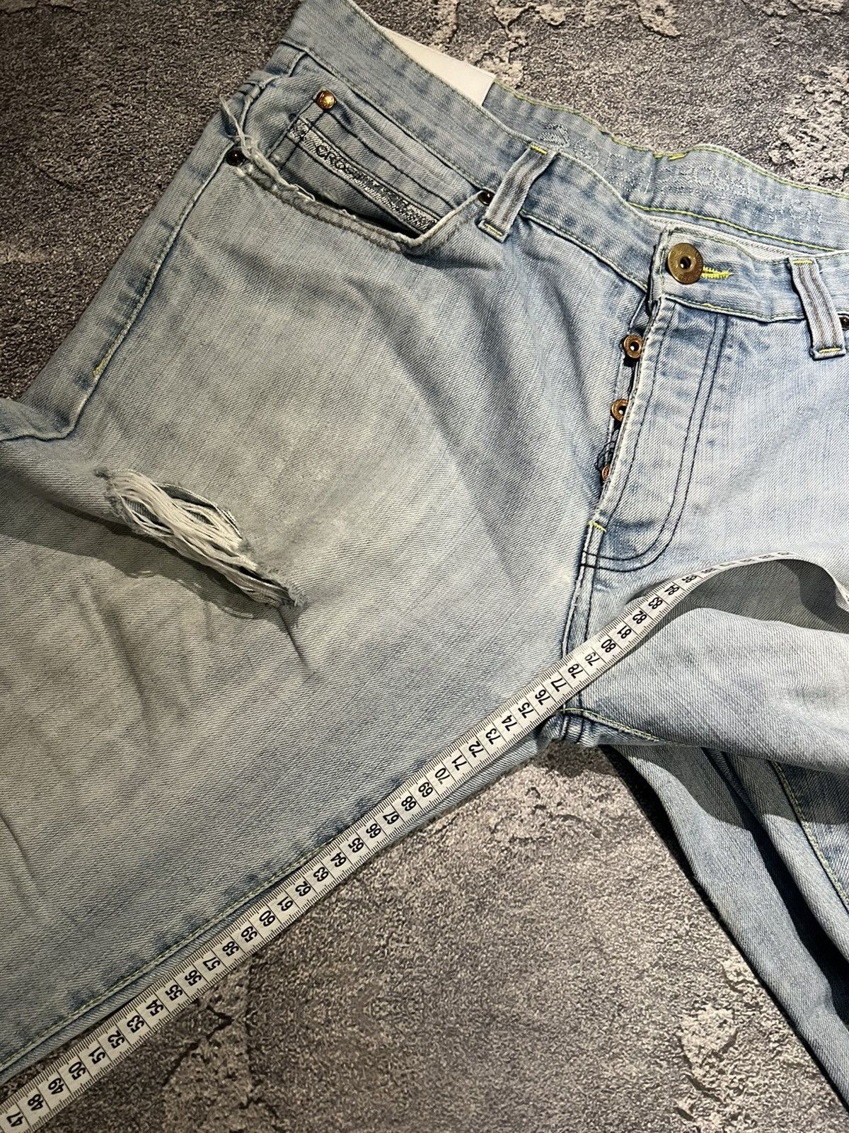 Japanese Brand Distressed Shredded Vintage Y2K Jeans — Cult Japanese Denim Size US 38 / EU 54 - 10 Thumbnail