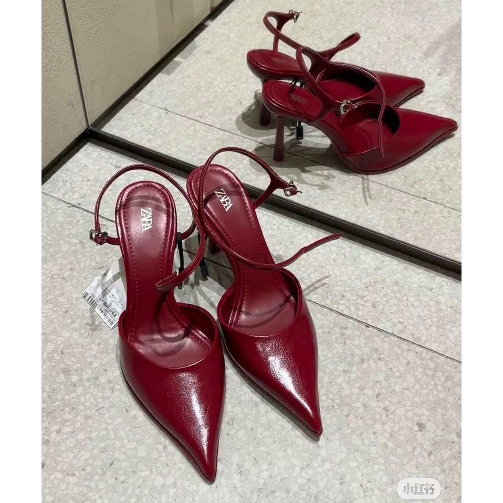Zara ZARA Cherry Red Slingback Heels Pointed Toe Pumps NWT Size US 10 / IT 40 - 20 Thumbnail