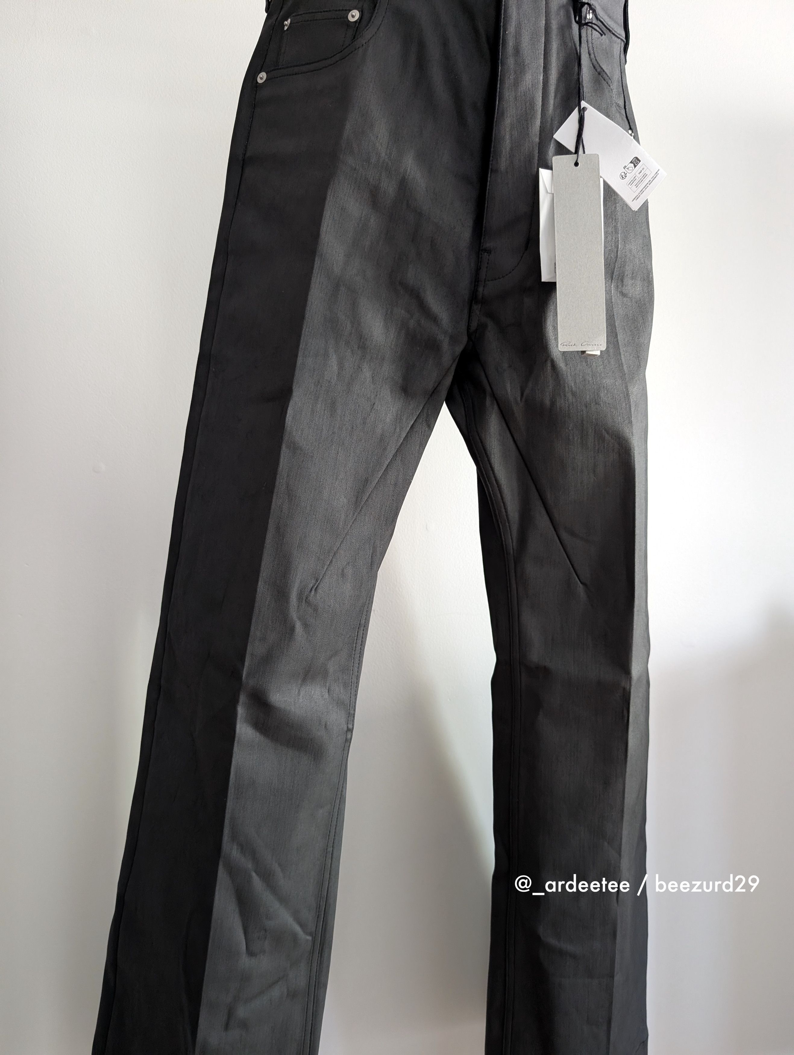 Rick Owens *NEW* GETH BLACK CHALK WIDE LEG JEANS FW24 29 Size US 29 - 6 Thumbnail