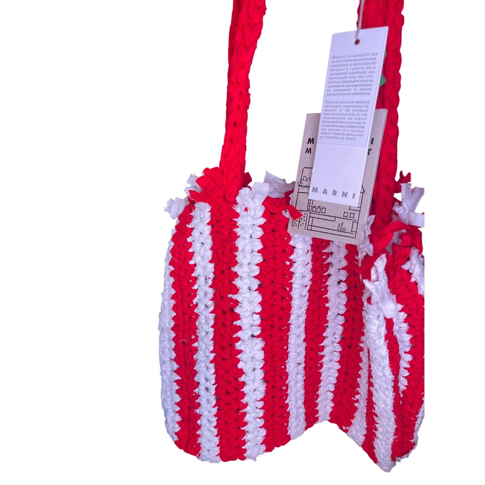 Marni Marni Market Jersey Bag, NWT, Red and White Size ONE SIZE - 3 Thumbnail