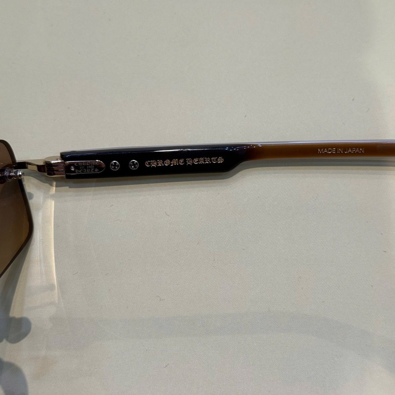 Chrome Hearts CHROME HEARTS DEEP I GOLD PLATED-BROWN BONE BROWN-SUN Size ONE SIZE - 5 Thumbnail