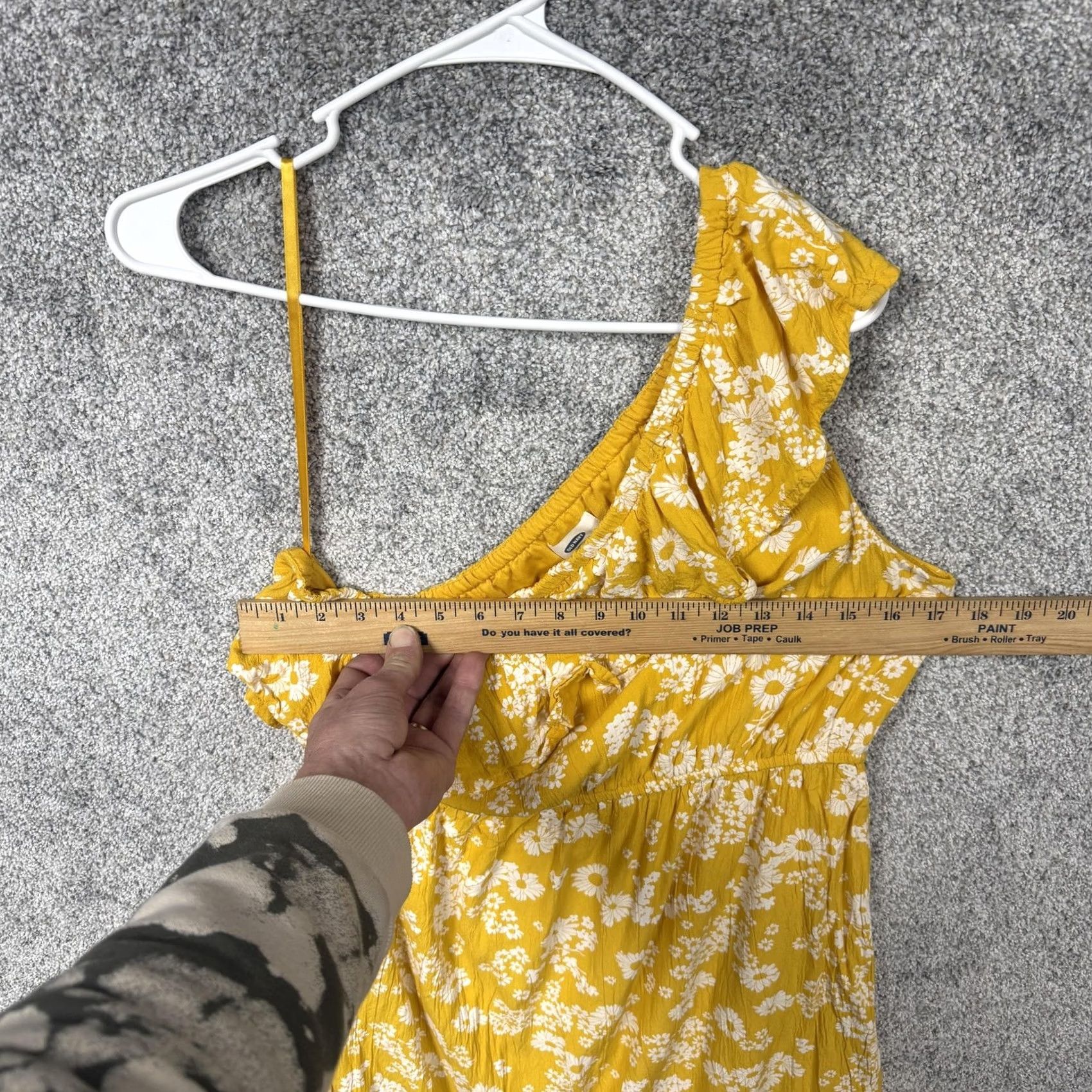 Old Navy Old Navy Sundress L Ditsy Floral One Shoulder Boho Festival Spring Summer Womens Womens L Yellow Floral One Shoulder Sundress Size L / US 10 / IT 46 - 3 Thumbnail