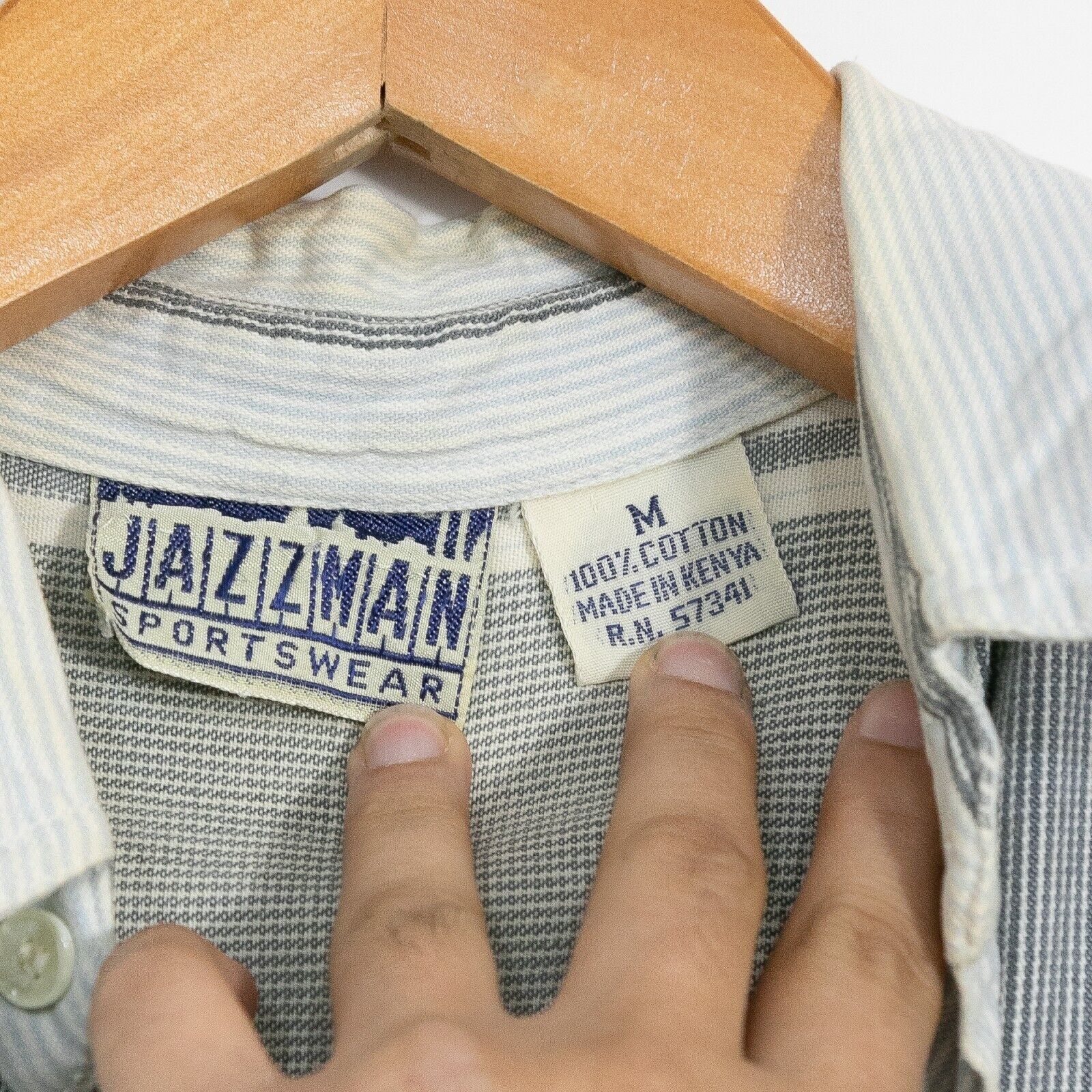 Vintage Vintage Striped Denim Button Up Shirt Medium - Long Sleeve Size US M / EU 48-50 / 2 - 7 Thumbnail
