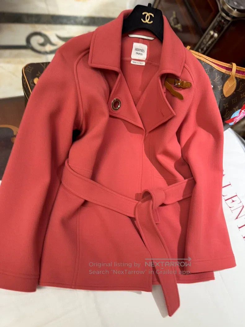 Hermes Hermes Wool Coat Belted Jacket Size XXS / US 00 / IT 34 - 2 Thumbnail