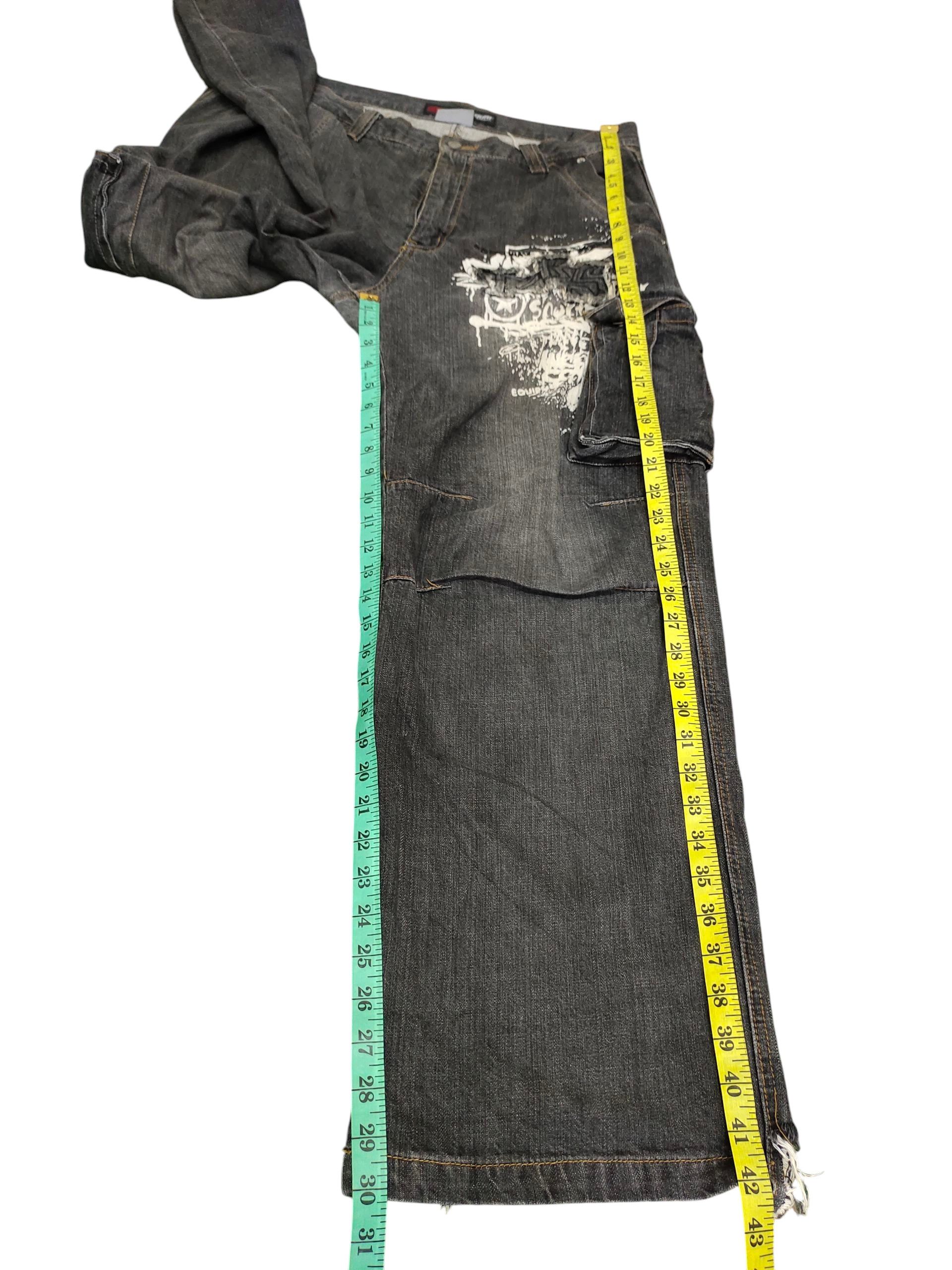 PPFM Vintage Y2k Pjs Surf Embroidered Cargo Baggy Denim Pants Size US 34 / EU 50 - 15 Thumbnail