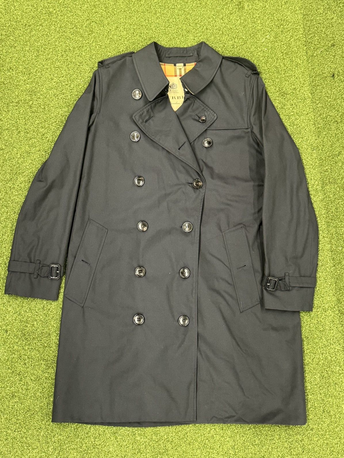 image of Burberry Trench Coat in Navy, Men's (Size Small)