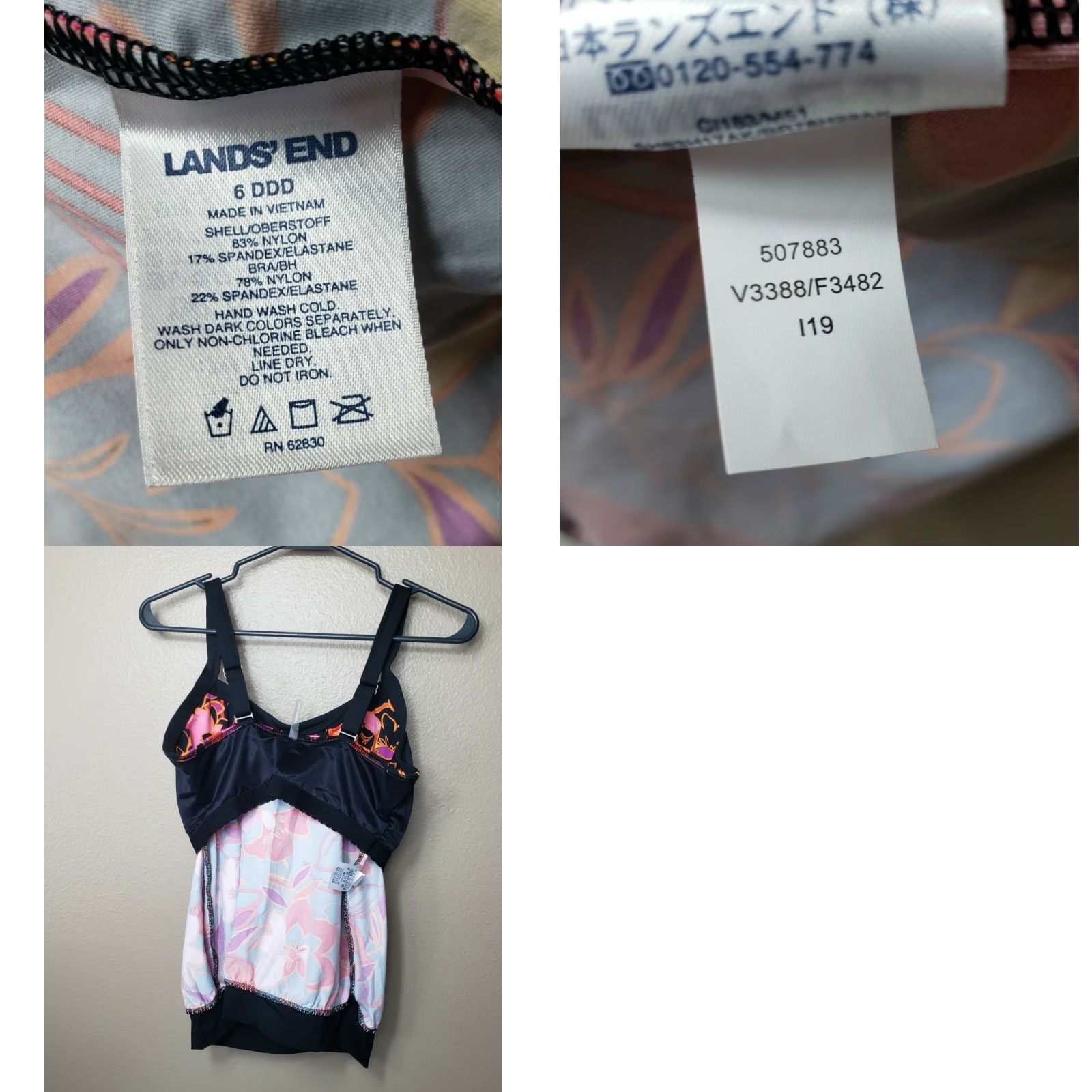 Lands' End **Multicolor Lands' End DDD-Cup Blouson Tankini Top Size 6** User: **DDD-Cup Multicolor Lands' End Blouson Tankini Top Size 6** Size ONE SIZE - 8 Thumbnail