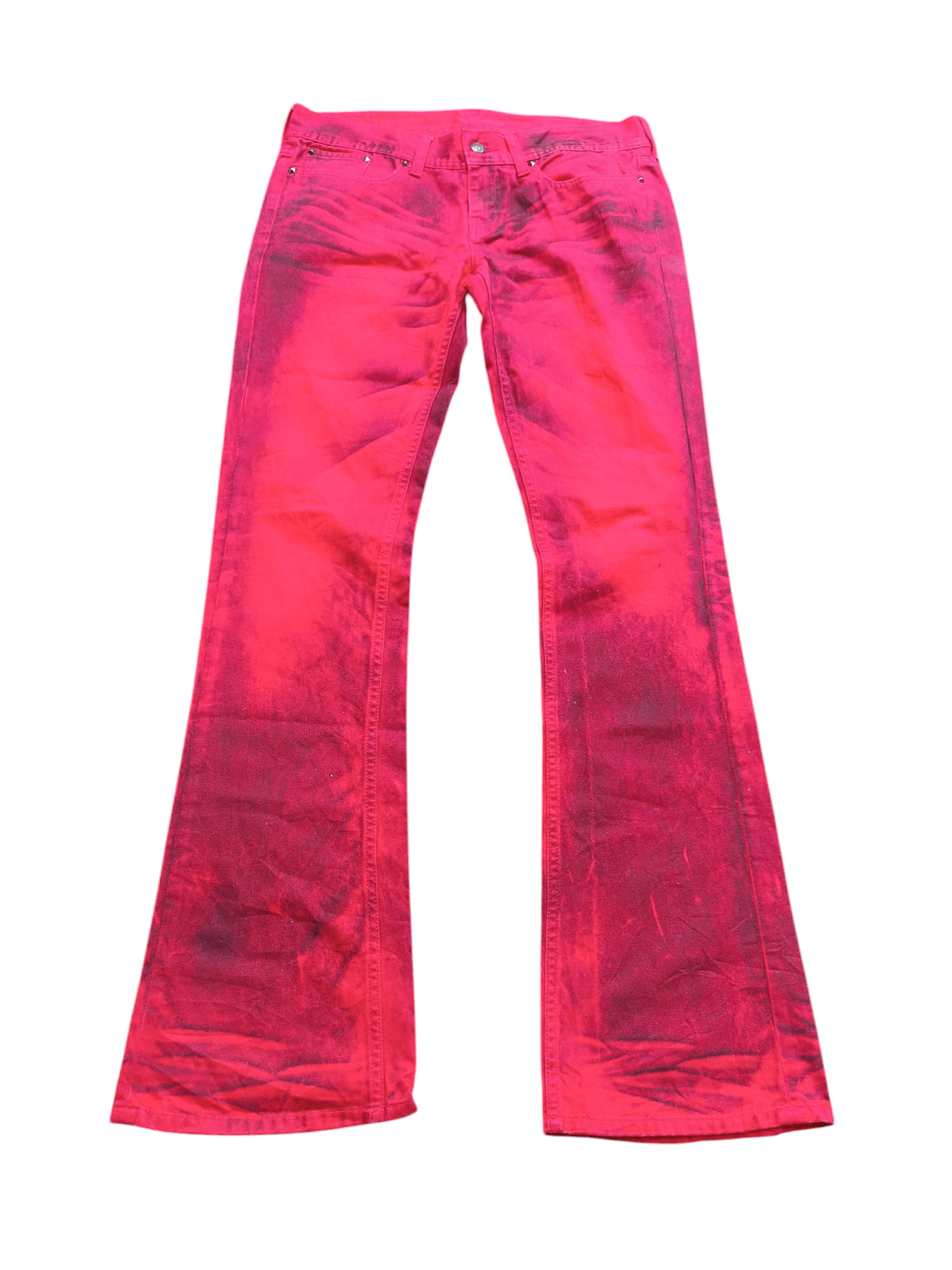 Japanese Brand FIRE🔥Japanese Brand Whisker Punk Flare Stud Denim E250 Size US 32 / EU 48 - 3 Thumbnail