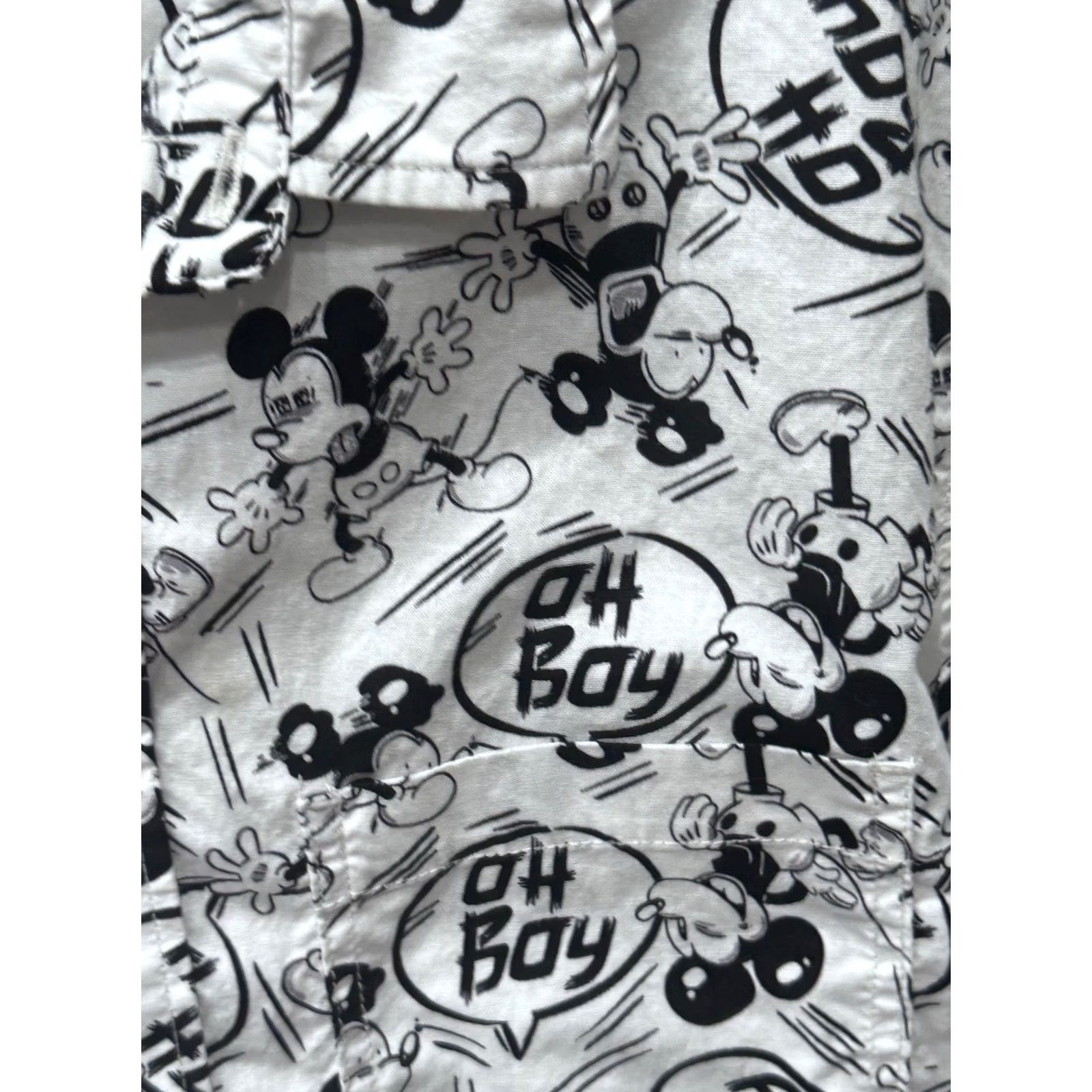 H&M H & M Mickey Mouse Oh Boy Button Up Shirt Shirt M Mens Short Sleeve Multicolor 100% Happiness 90s Size US M / EU 48-50 / 2 - 7 Thumbnail