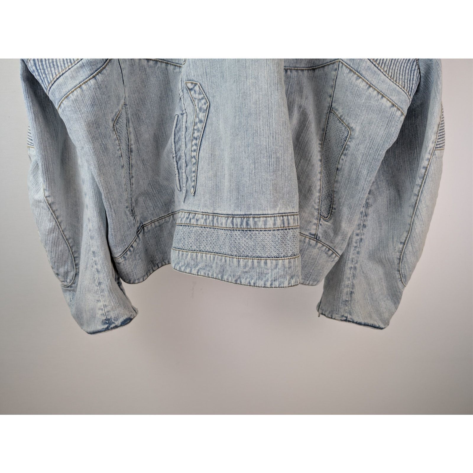 Balenciaga o1rshd1 Italian Indigo Ring Denim Racer Jacket Bleached Ring Size US XL / EU 56 / 4 - 14 Thumbnail