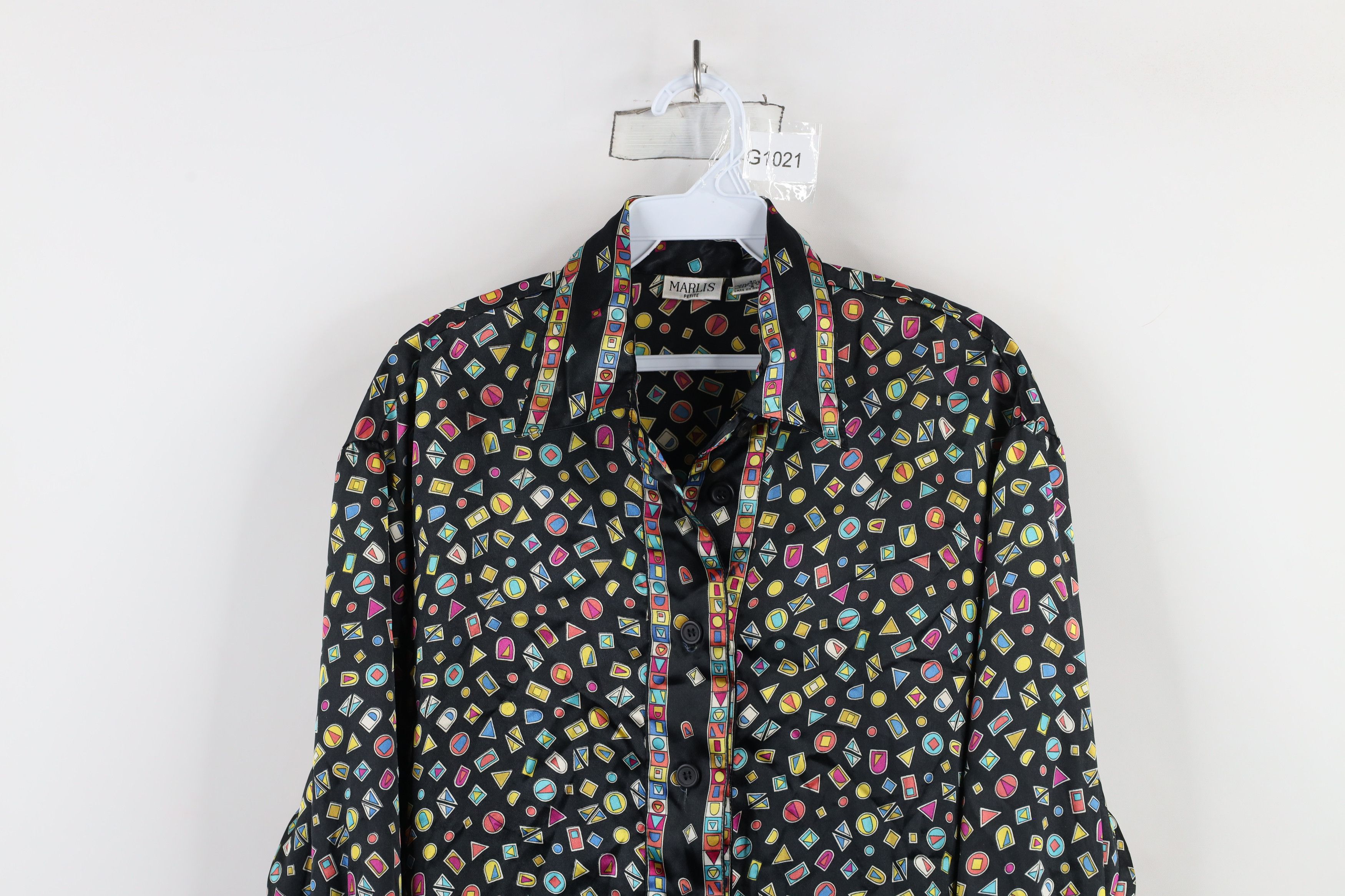 Vintage Vintage 90s Streetwear Geometric Polyester Button Shirt Size M / US 6-8 / IT 42-44 - 2 Thumbnail