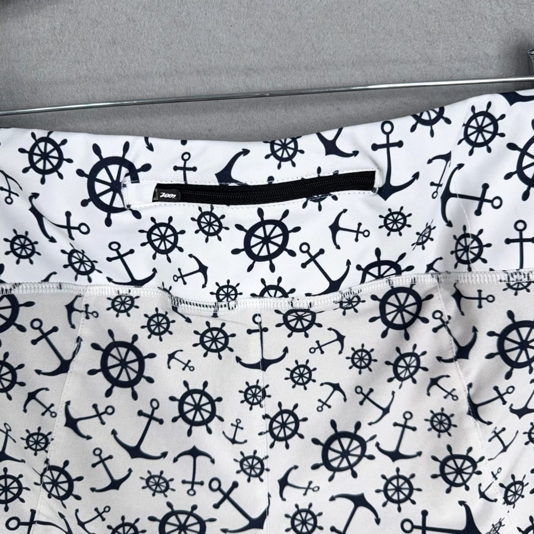 Nautica Zoot Womens Small White Nautical Lined Running Athletic Shorts Sophie Watts Pockets Geometric Size 28" / US 6 / IT 42 - 5 Thumbnail