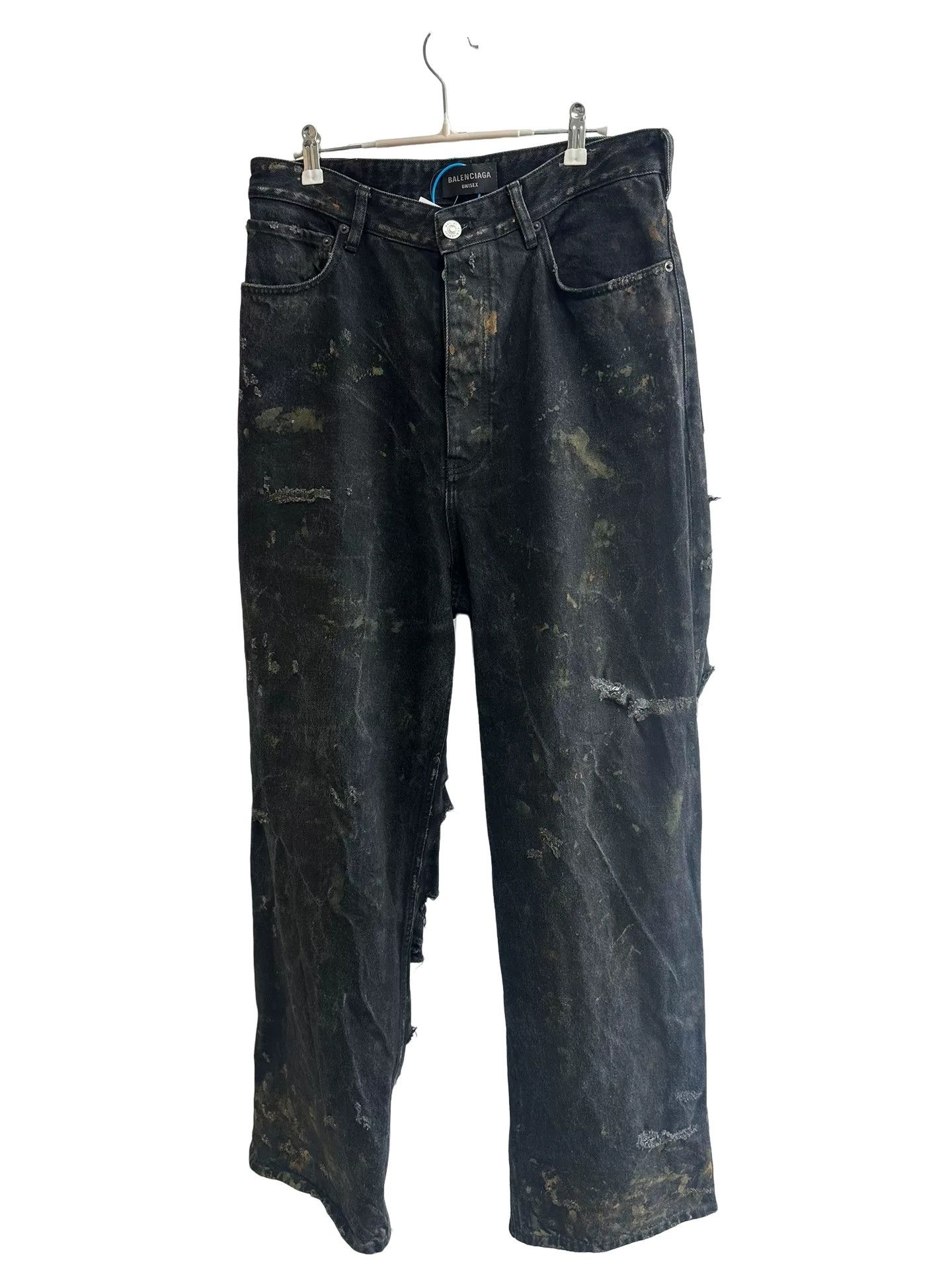 Balenciaga Balenciaga Mud Wash Distressed Jeans XS Size US 28 / EU 44 - 1 Thumbnail