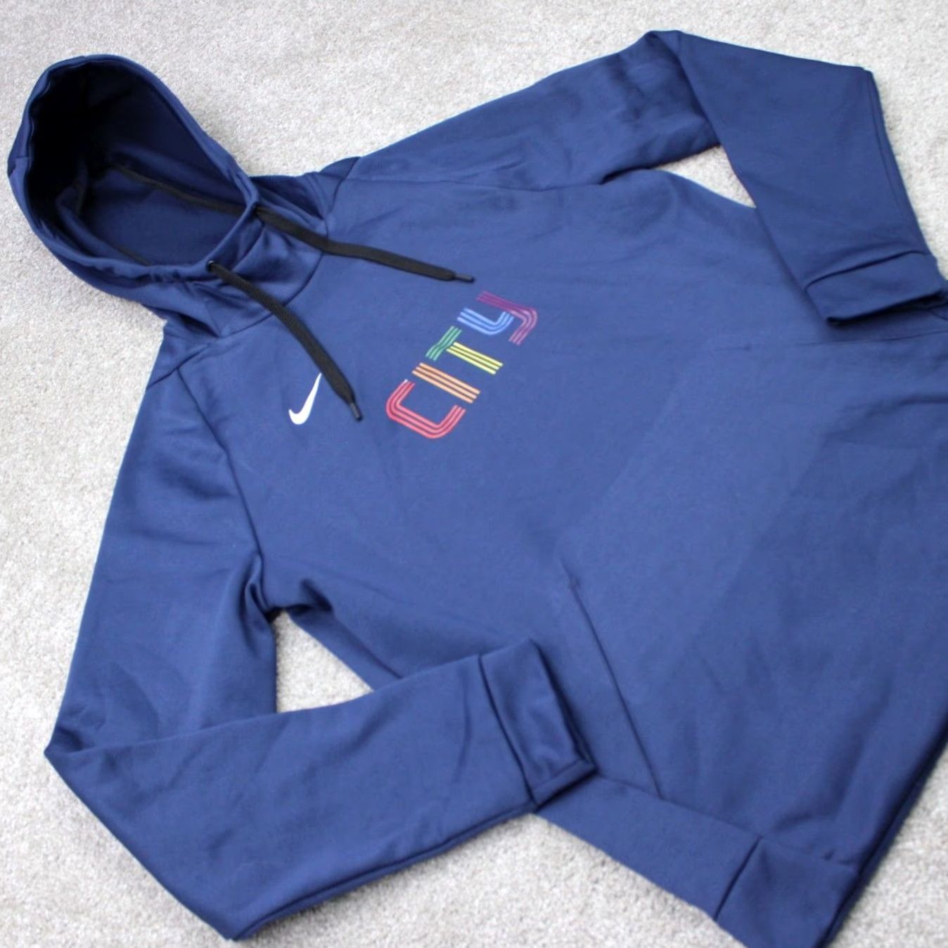 Nike Nike CITY Hoodie Mens Medium Blue Dri-Fit 100% Polyester Pullover Kangaroo Pocket Size US M / EU 48-50 / 2 - 4 Thumbnail