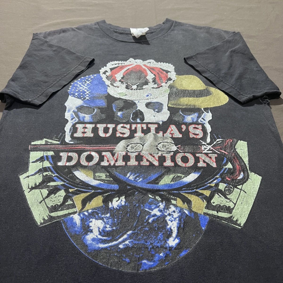 Rap Tees Vintage Y2K Hustla's Dominion hiphop Tee Faded Size US M / EU 48-50 / 2 - 2 Thumbnail