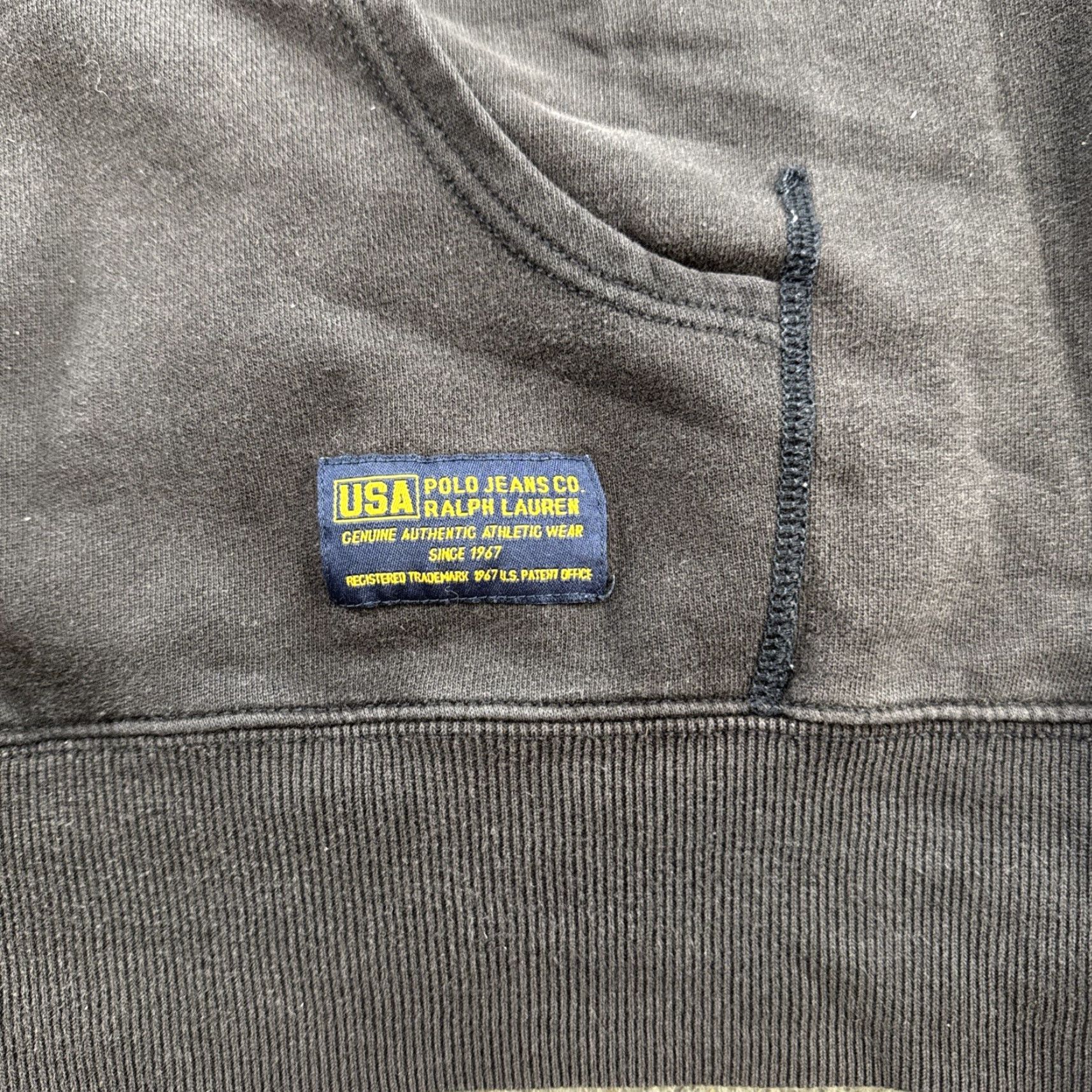 Polo Ralph Lauren Vtg Polo Ralph Lauren USA Embroidered Mens XL Faded Black Full Zip Hoodie Pocket Hooded Size US XL / EU 56 / 4 - 3 Thumbnail