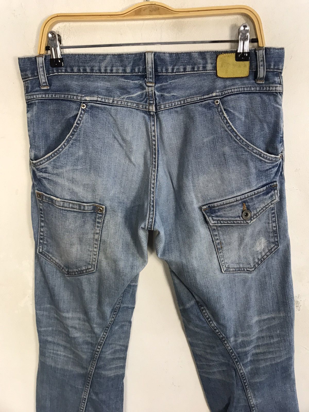 Designer Tete Homme Issey Miyake Cargo Bondage Denim Jeans Pants Size US 33 - 7 Thumbnail