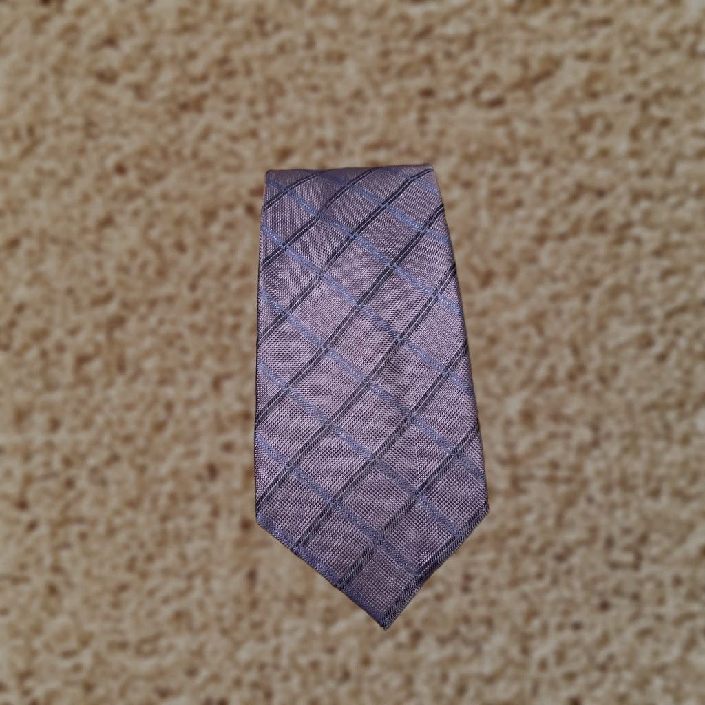 Vintage John Forsyth Canada Silk Purple Check Design Men's Neck Tie New! Size ONE SIZE - 1 Thumbnail