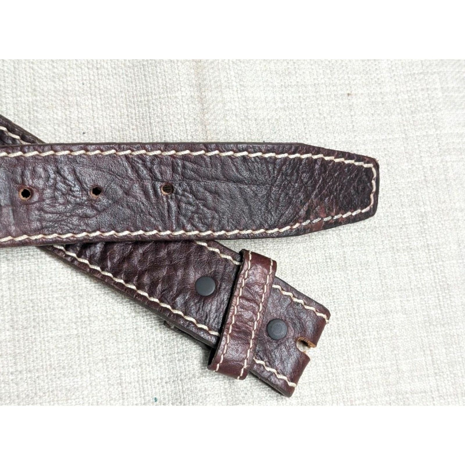 Vintage VINTAGE Justin belt Western Belt Buckle Leather 1-1/2" Brown 42 Men USA Made Bison Buffalo Buffalo Leather Brown Western 90s Mens Size 42 - 2 Thumbnail