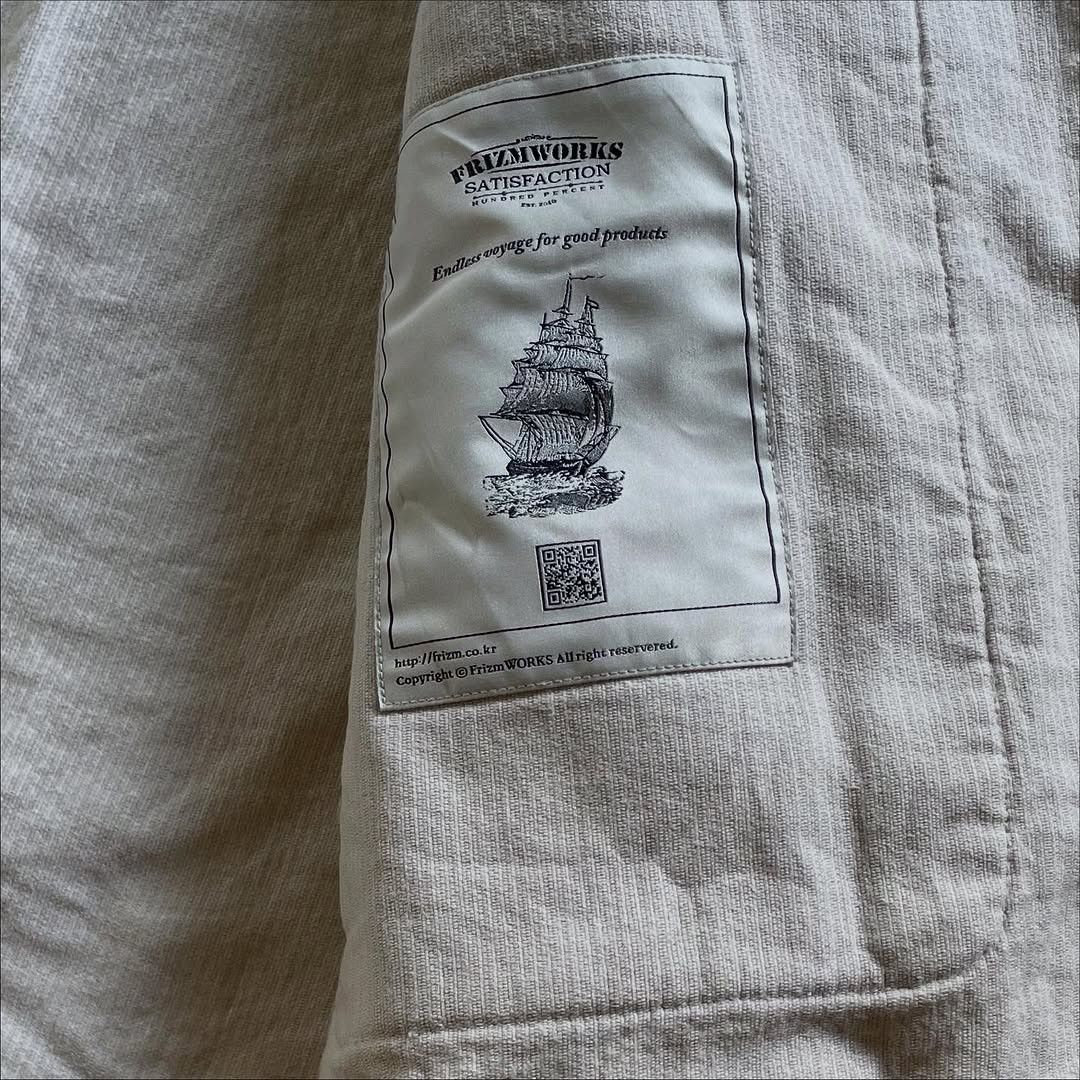FrizmWORKS 🛒SENDOFFER🛒Frizmworks Corduroy Zip Up Jacket - Ivory Size US M / EU 48-50 / 2 - 9 Thumbnail