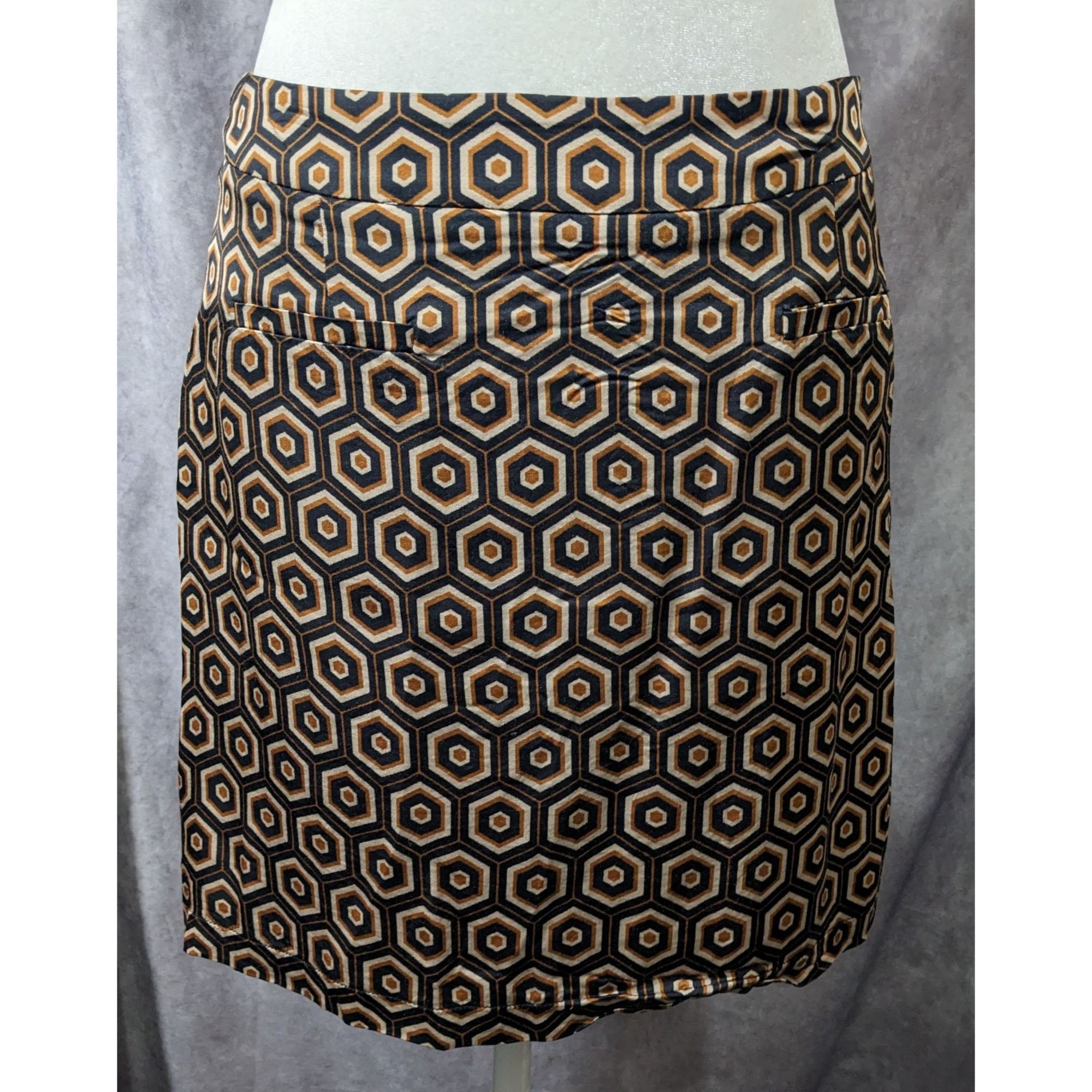 Other Ese0Ese Geometric Earth Tone Silky Brown Mini Skirt Size Med Size 30" / US 8 / IT 44 - 5 Thumbnail
