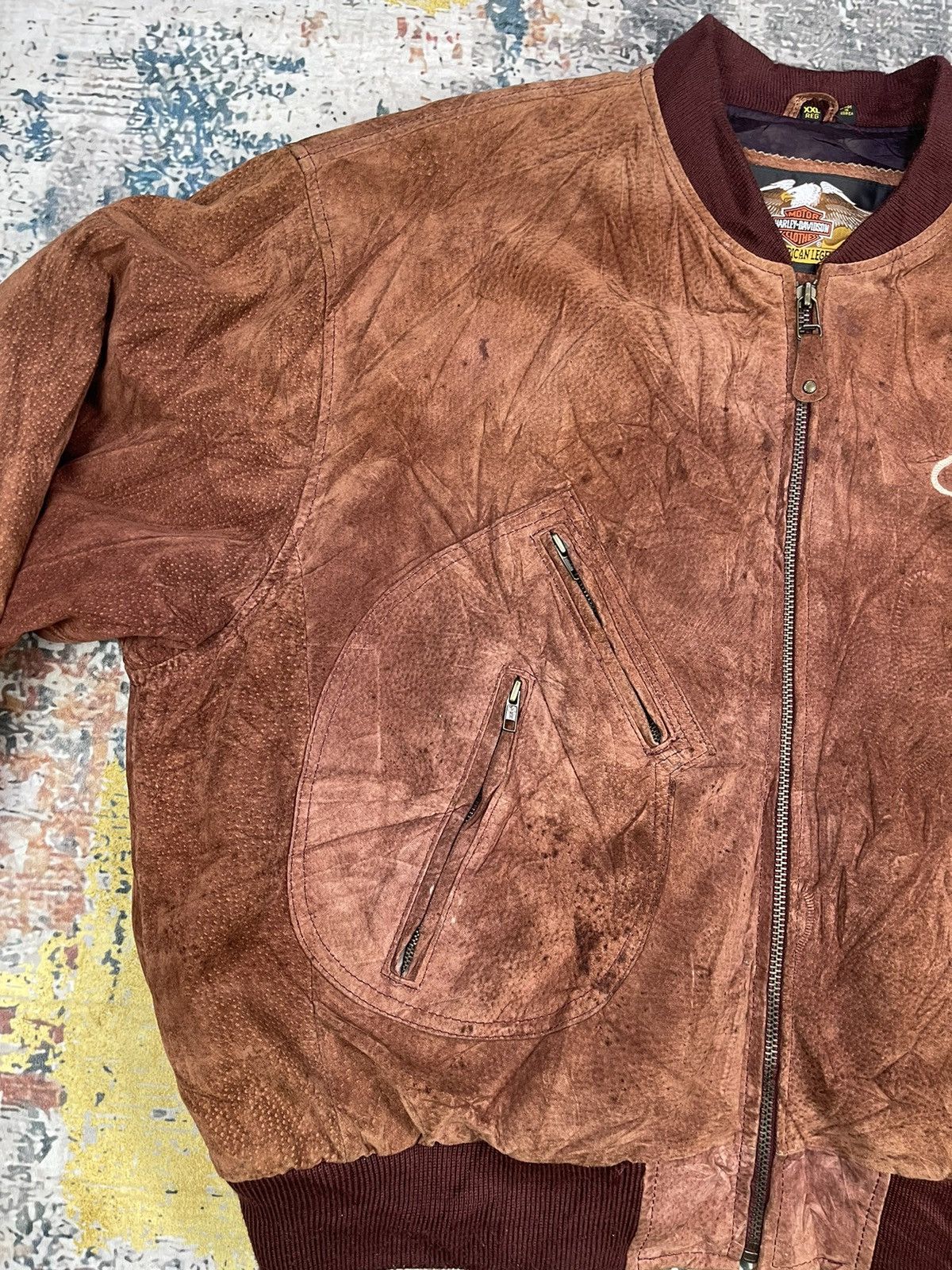 Harley Davidson Vtg Harley Davidson V-Twin Power Leather Bombers Size US XXL / EU 58 / 5 - 11 Thumbnail