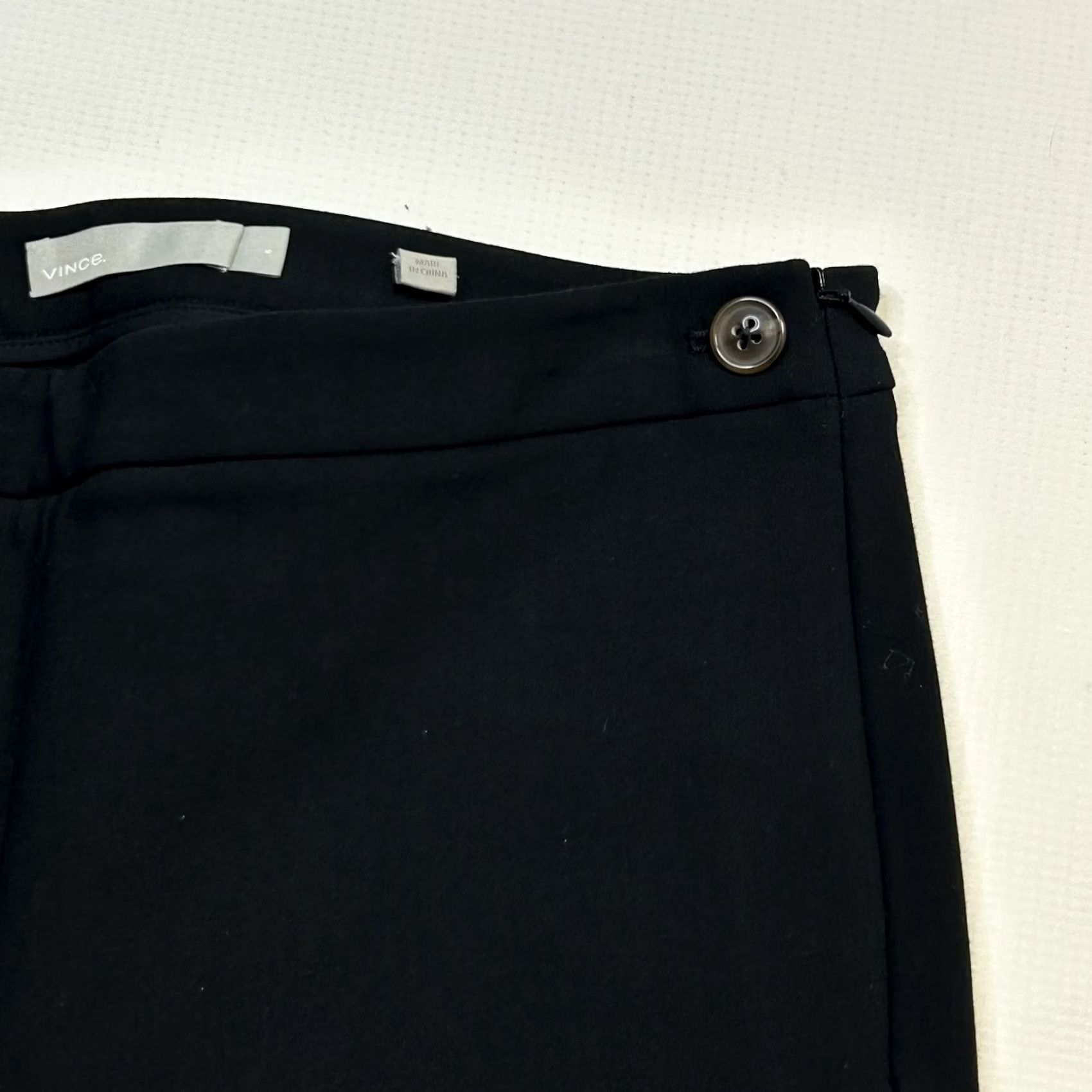 Vince Vince Dress Pants Womens Size 6 Side Zip Black Cotton Nylon Blend Pockets Size 28" / US 6 / IT 42 - 4 Thumbnail