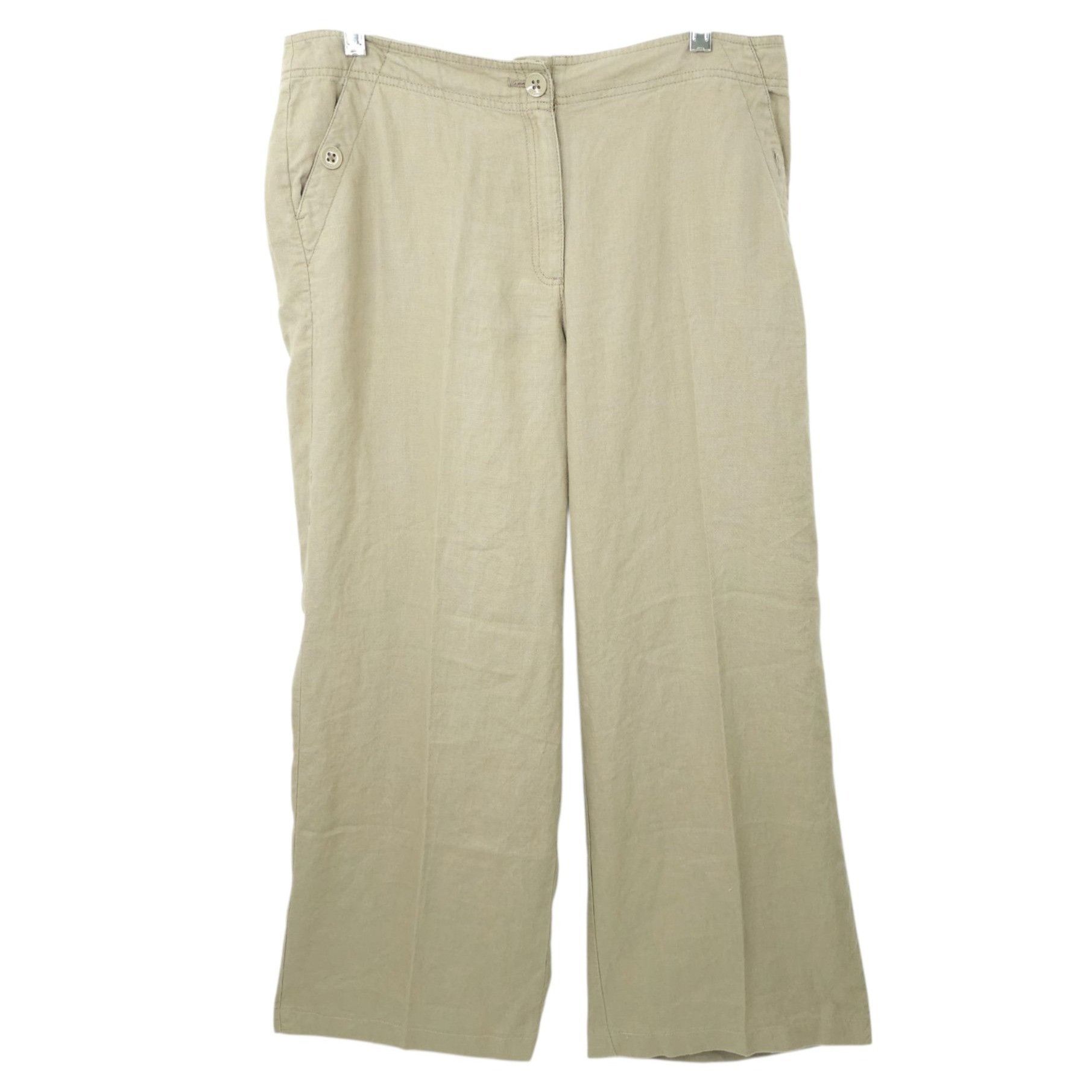 Chicos Chicos Linen Pants Women Size 1 US M/8 MId Rise Wide Leg Sla Size 30" / US 8 / IT 44 - 1 Thumbnail