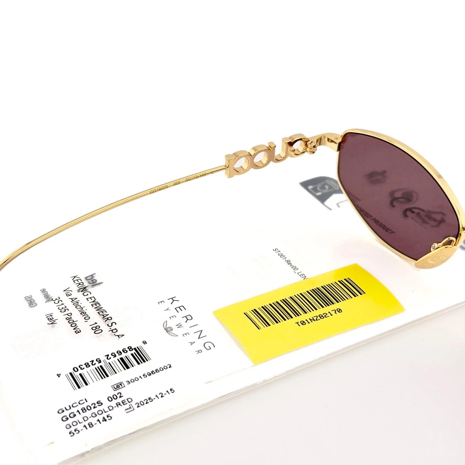 Gucci GUCCI 1802 Gg1802S Gold Red GUCCISSIMA Mirror Oval Narrow Size ONE SIZE - 6 Thumbnail