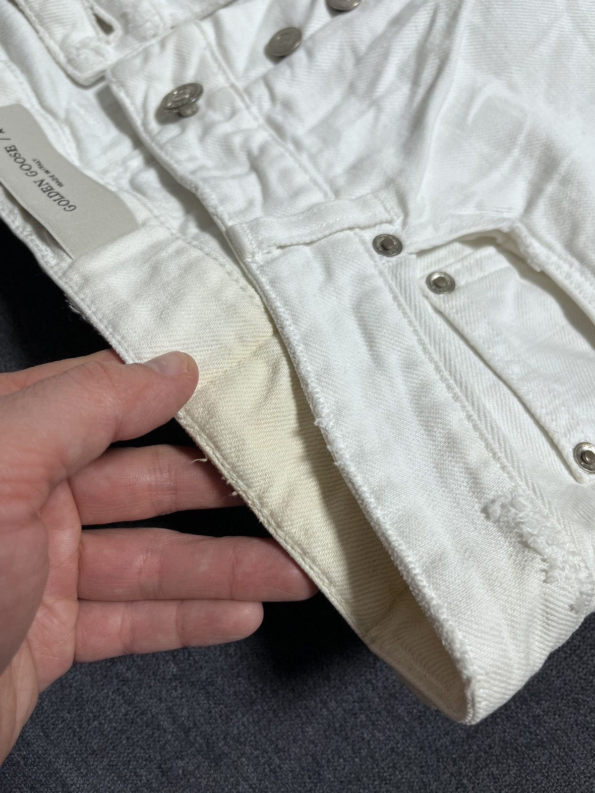 Golden Goose Golden Goose Distressed White Jeans Size US 31 - 14 Thumbnail