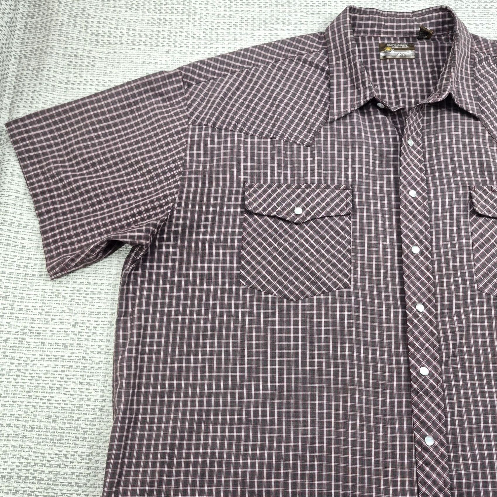 Vintage VINTAGE Outlaw Western Wear Shirt Mens Big 3X Plaid Short Sleeve Western Size US XXL / EU 58 / 5 - 3 Thumbnail